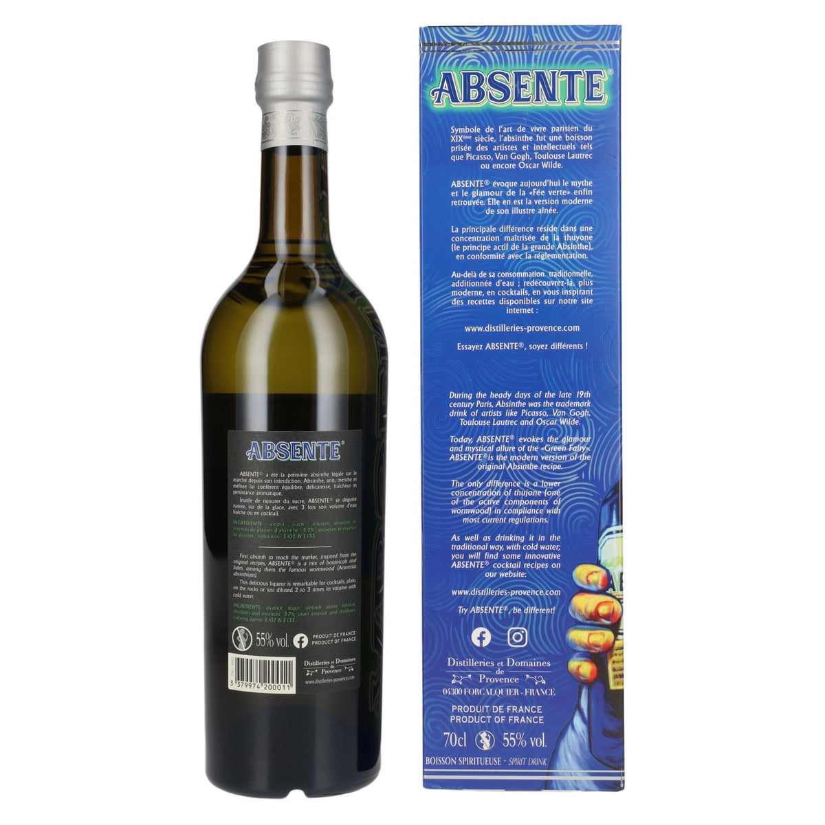 Absente Absinthe 55 % vol., 0,7 l, dans un coffret cadeau