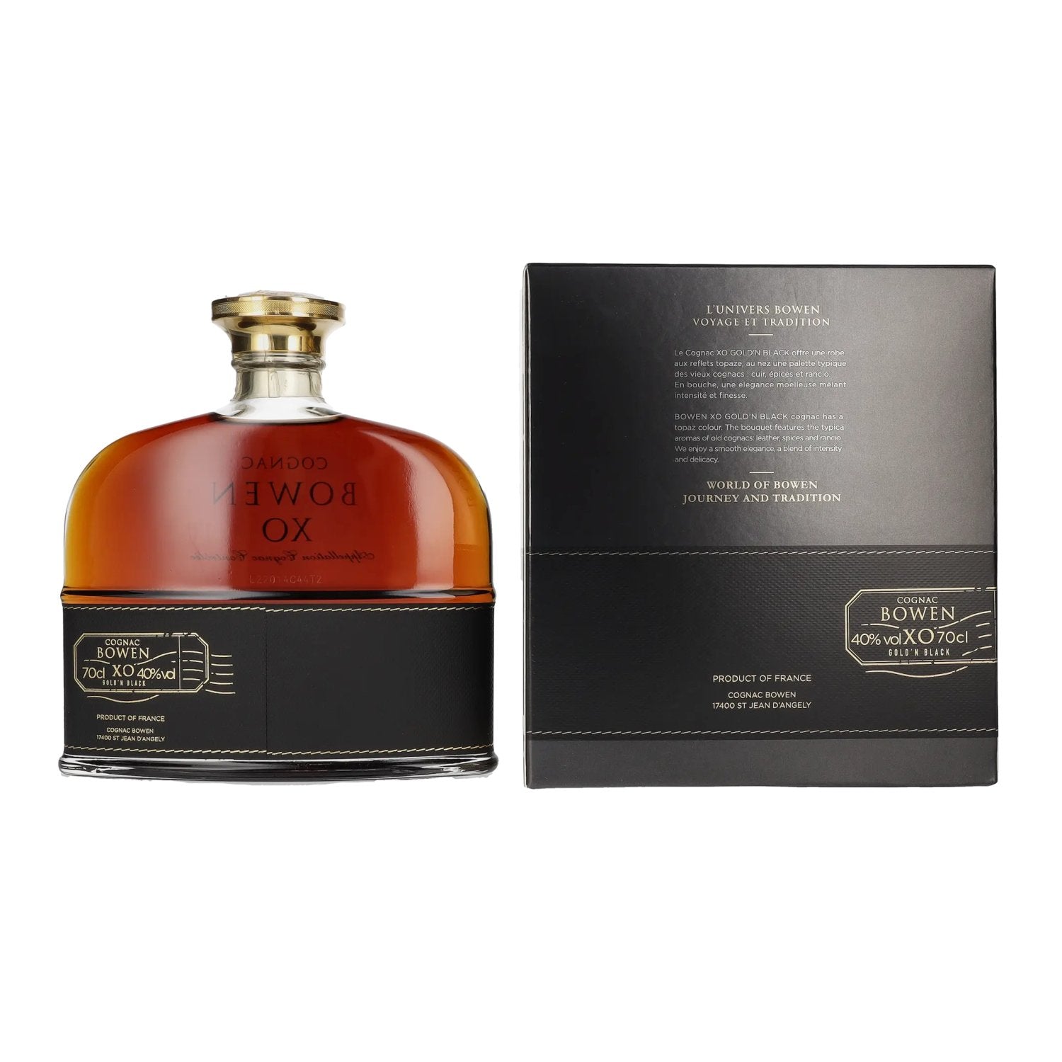 Cognac Bowen XO Gold'n Black 40% Vol. 0,7l en boîte cadeau