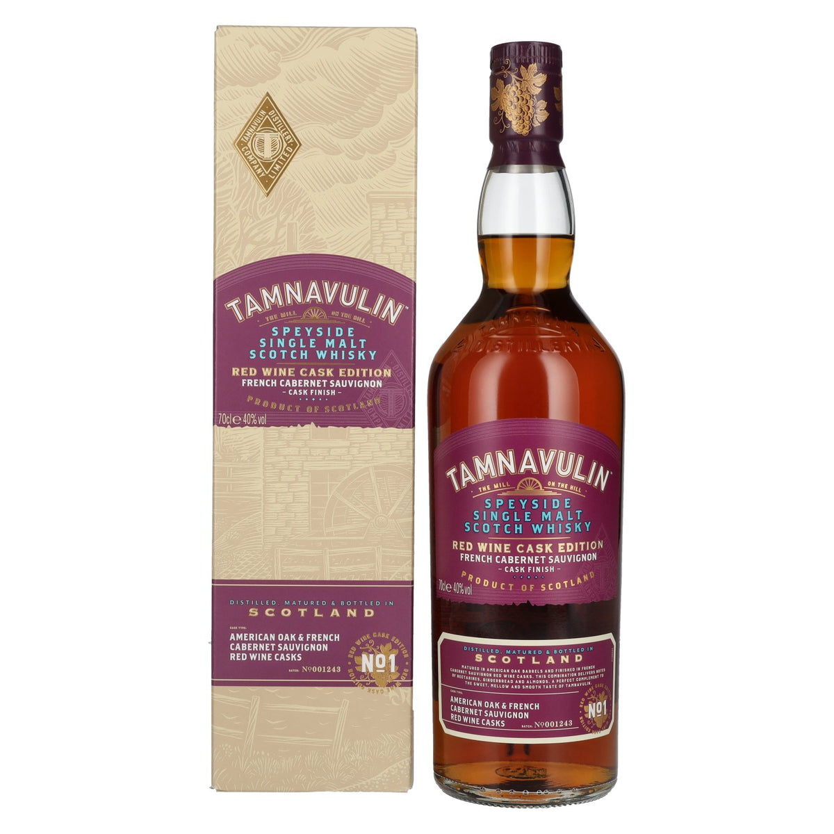 Tamnavulin FRENCH CABERNET SAUVIGNON CASK Speyside Single Malt Scotch Whisky 40% Vol. 0,7l in gift box