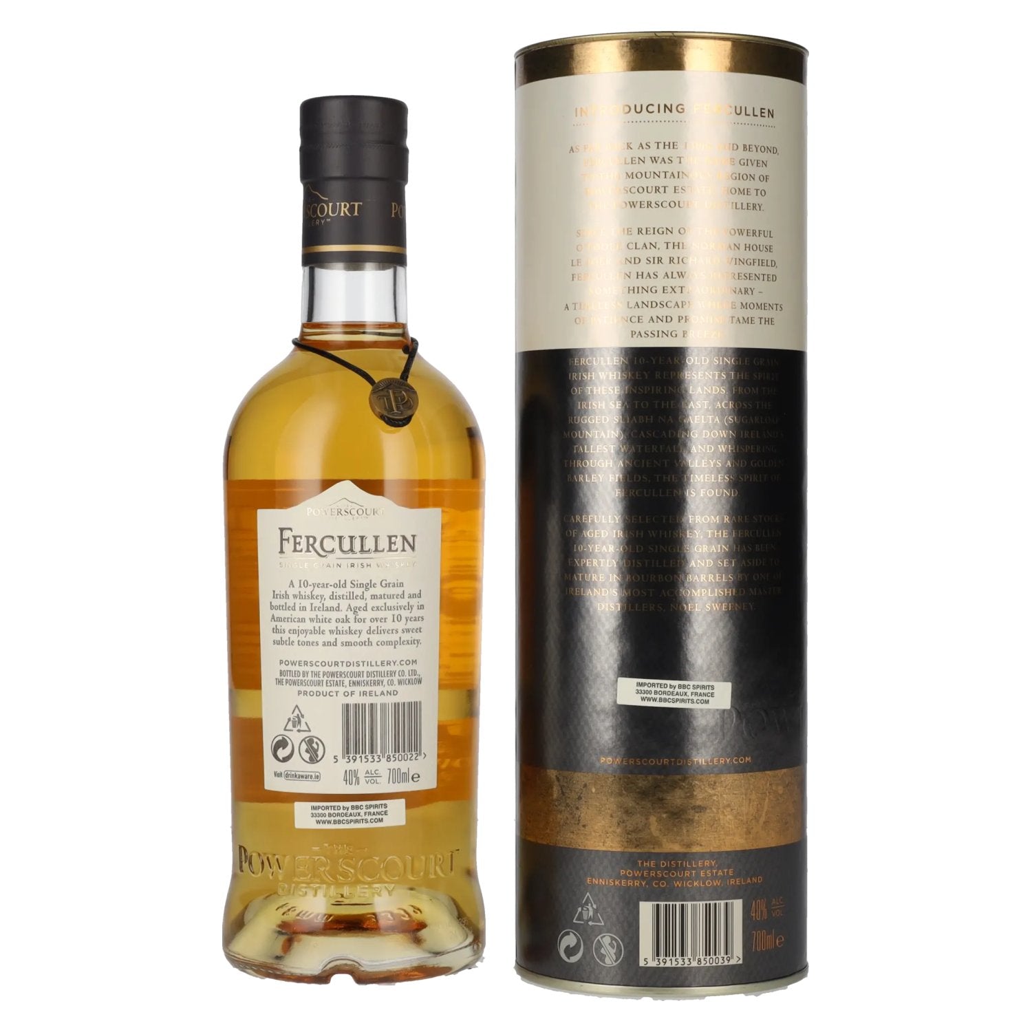 Fercullen 10 Years Old Single Grain Irish Whiskey 40% Vol. 0,7l en boîte cadeau
