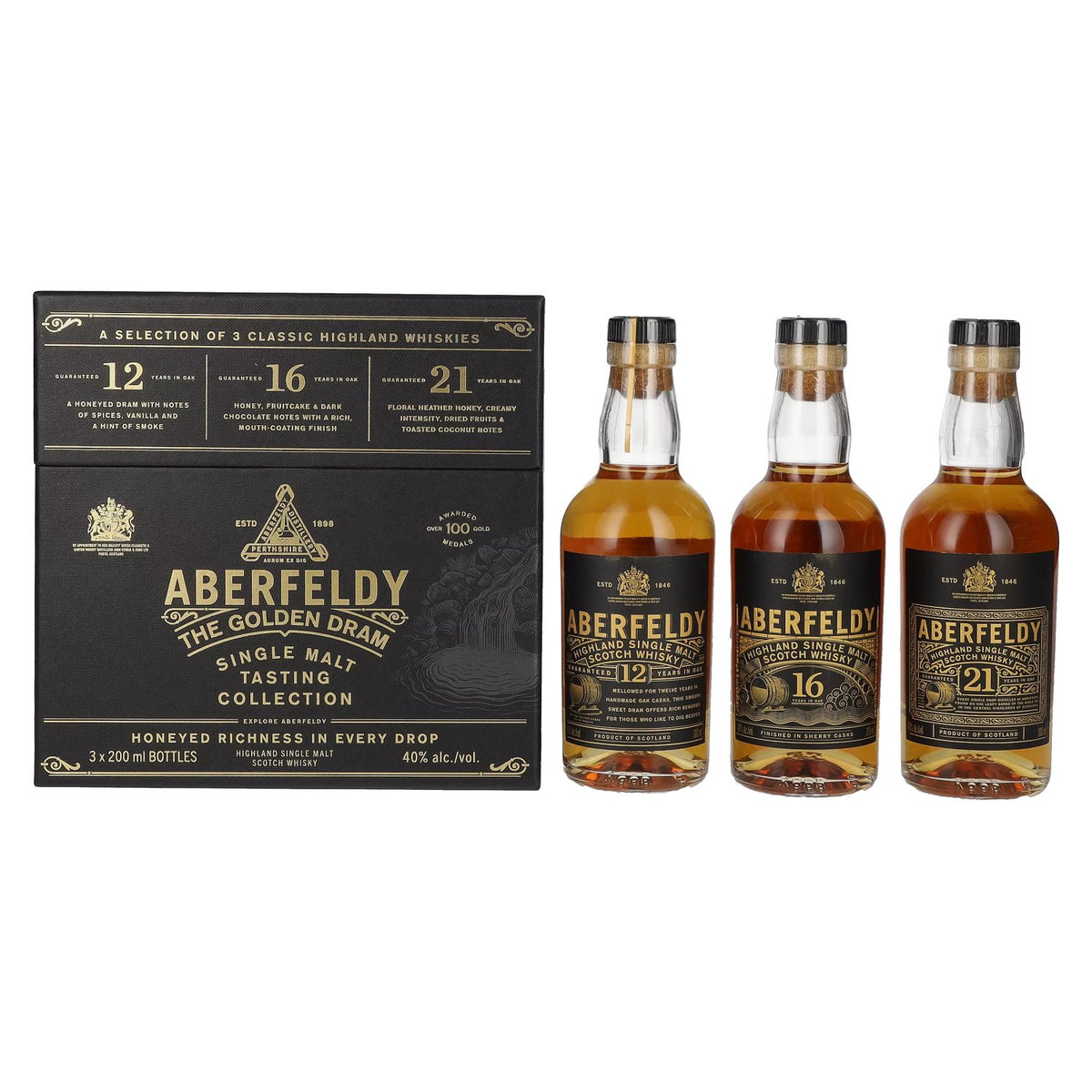 Aberfeldy The Golden Dram Single Malt Tasting Collection 40% Vol. 3x0,2l in gift box
