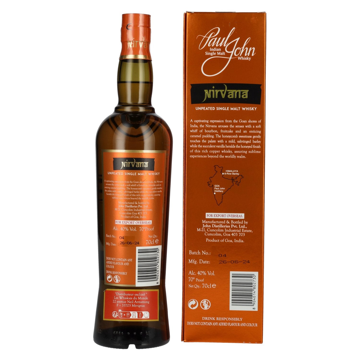 Paul John NIRVANA Indian Single Malt Whisky 40% Vol. 0,7l in Geschenkbox