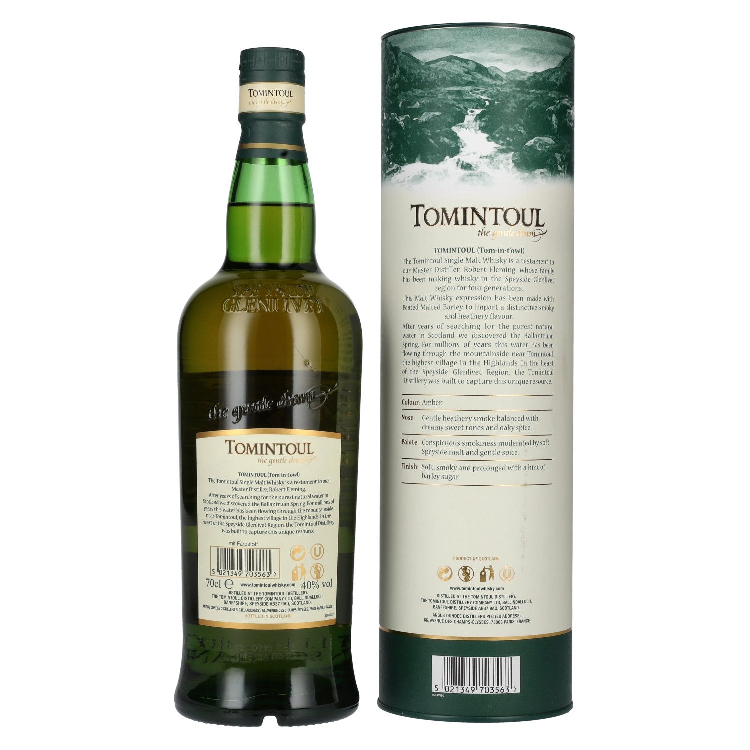 Tomintoul 15 Years Old WITH A PEATY TANG 40% Vol. 0,7l en boîte cadeau