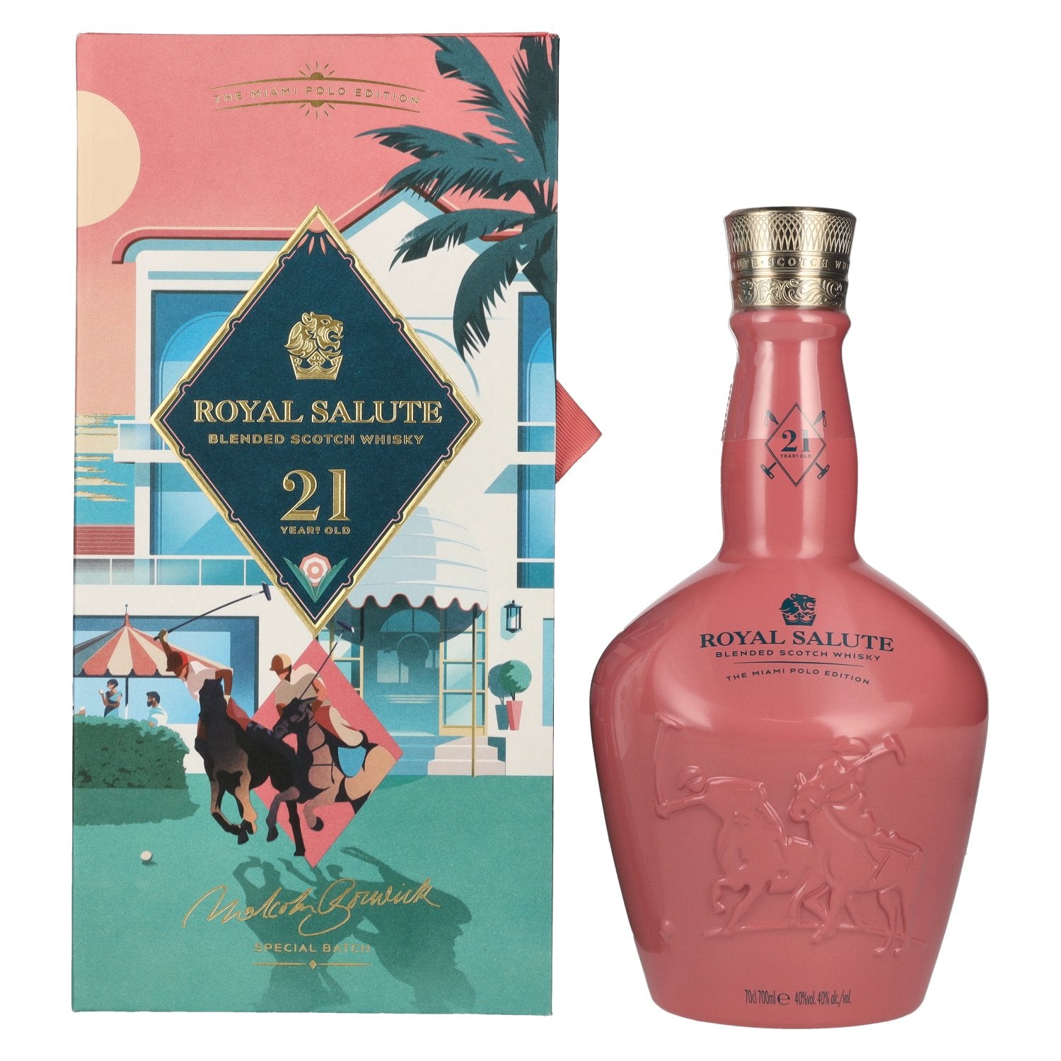 Royal Salute 21 Years Old THE MIAMI POLO EDITION Blended Scotch Whisky 40% Vol. 0,7l en boîte cadeau