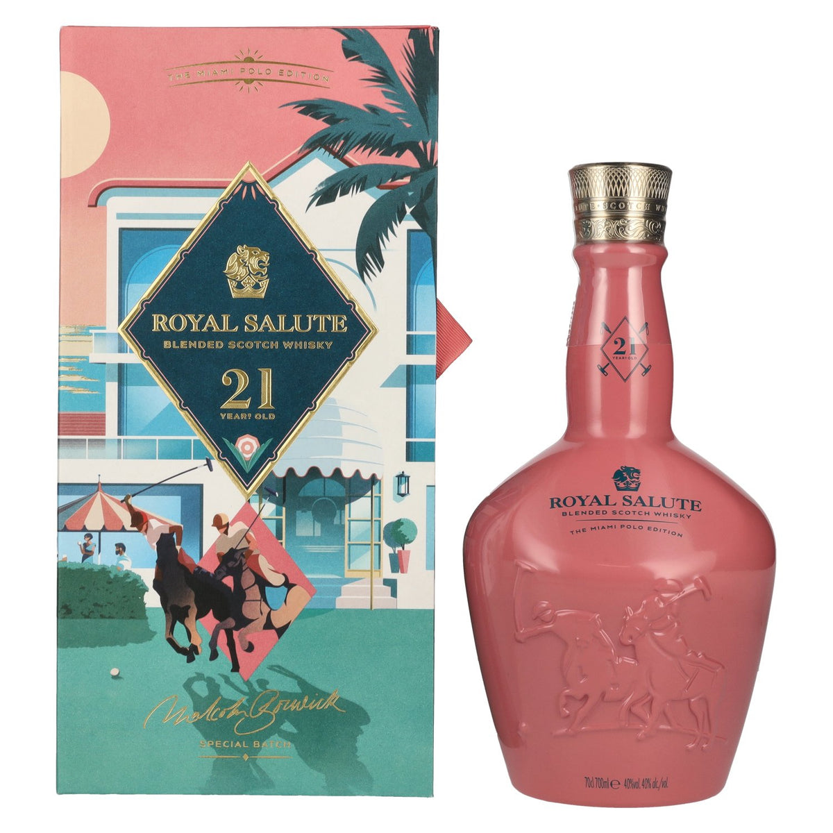 Royal Salute 21 Years Old THE MIAMI POLO EDITION Blended Scotch Whisky 40% Vol. 0,7l en boîte cadeau