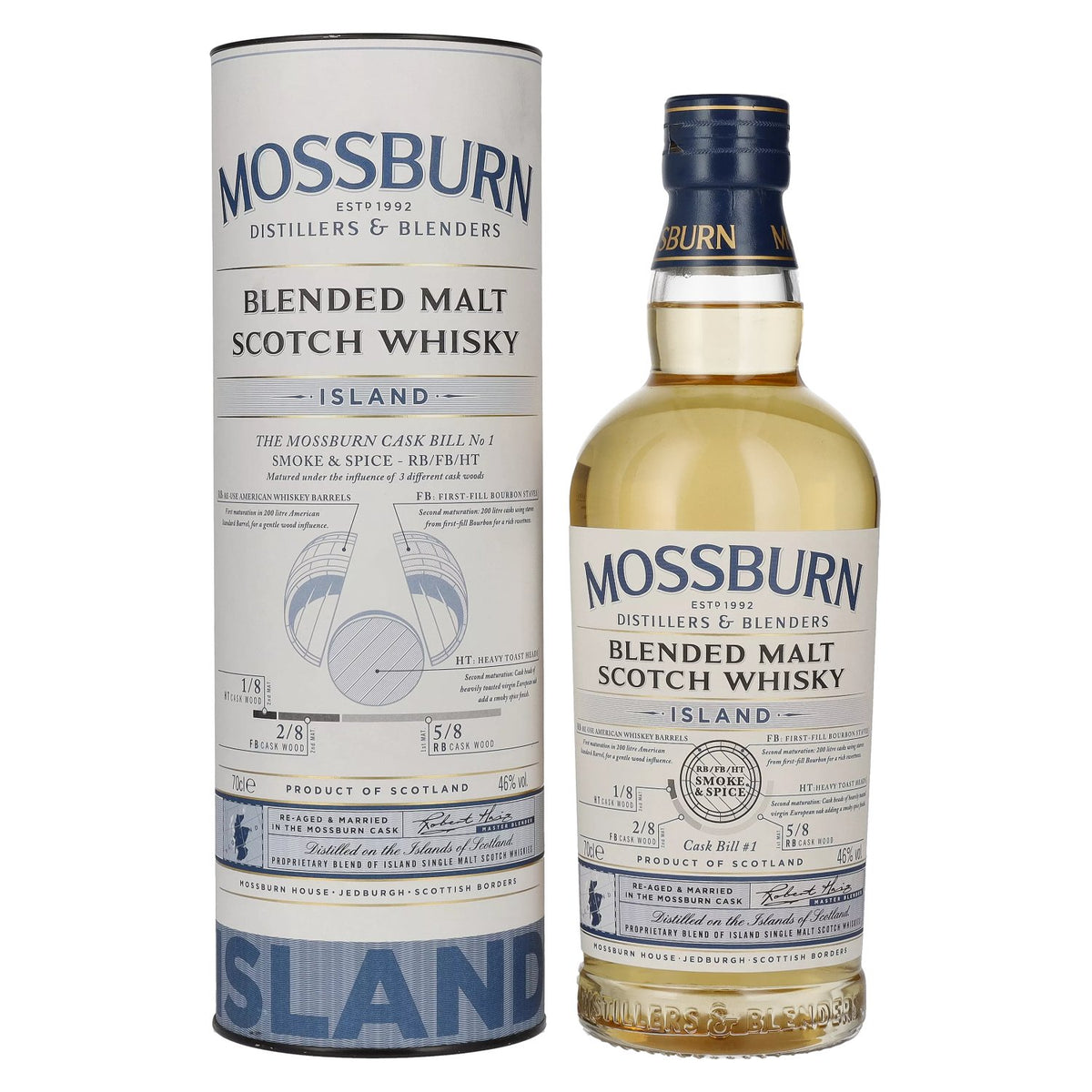 Mossburn ISLAND Blended Malt Scotch Whisky 46% Vol. 0,7l in gift box