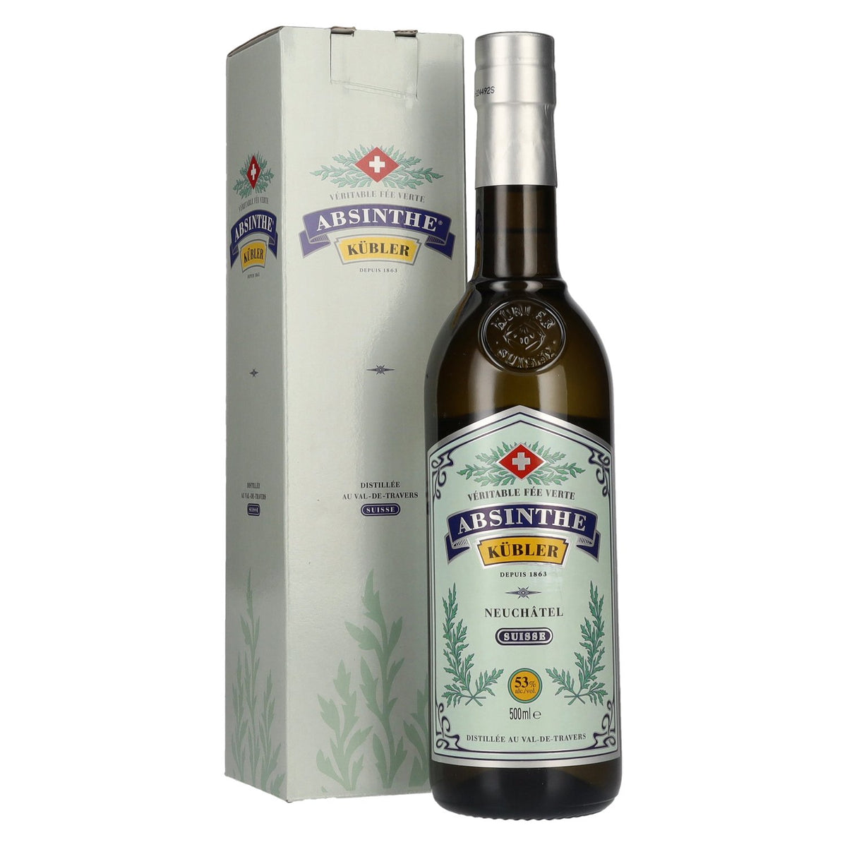 Kübler Absinthe 53% vol. 0,5l en coffret cadeau