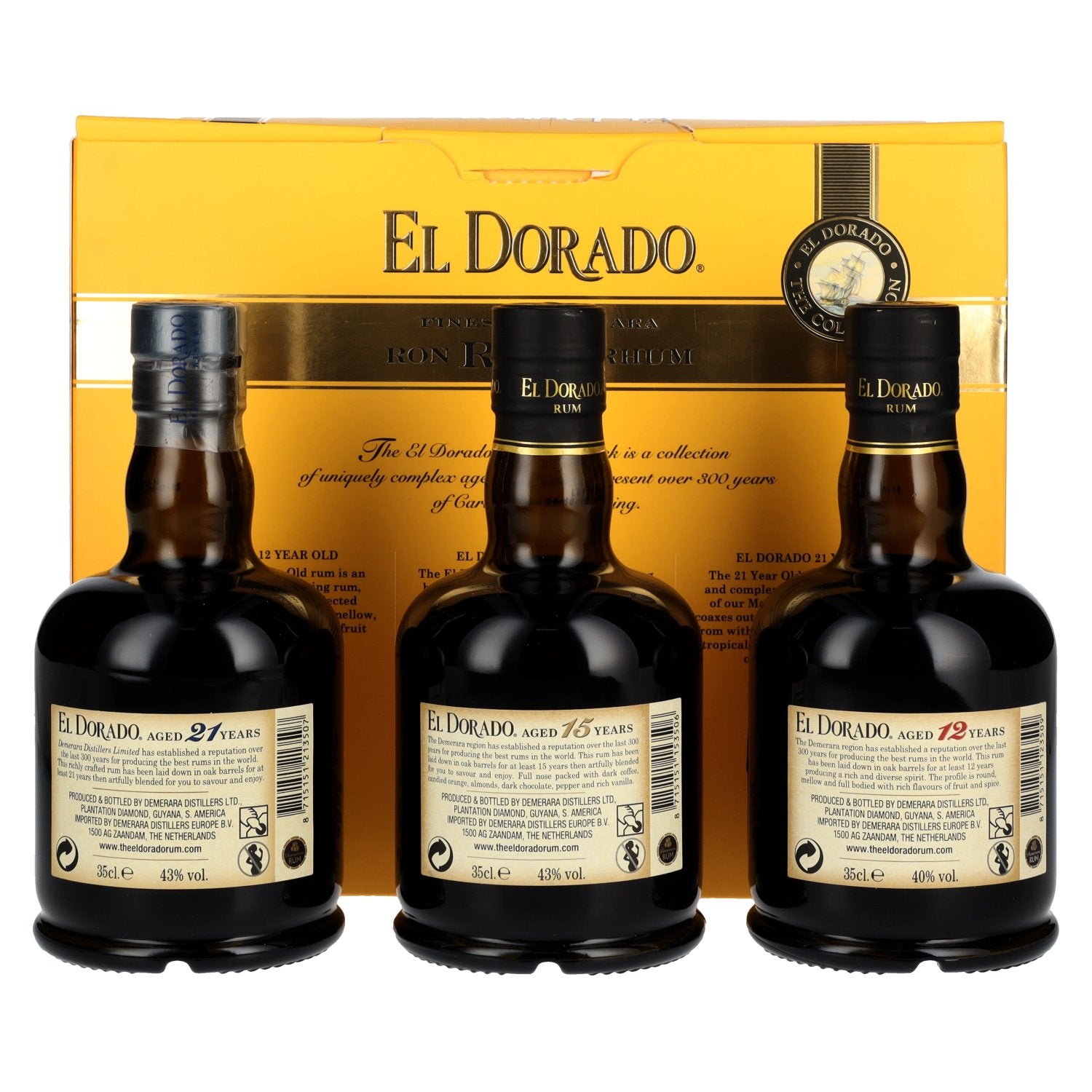 El Dorado The Collection Set 42% vol. 3x0,35l en boîte cadeau