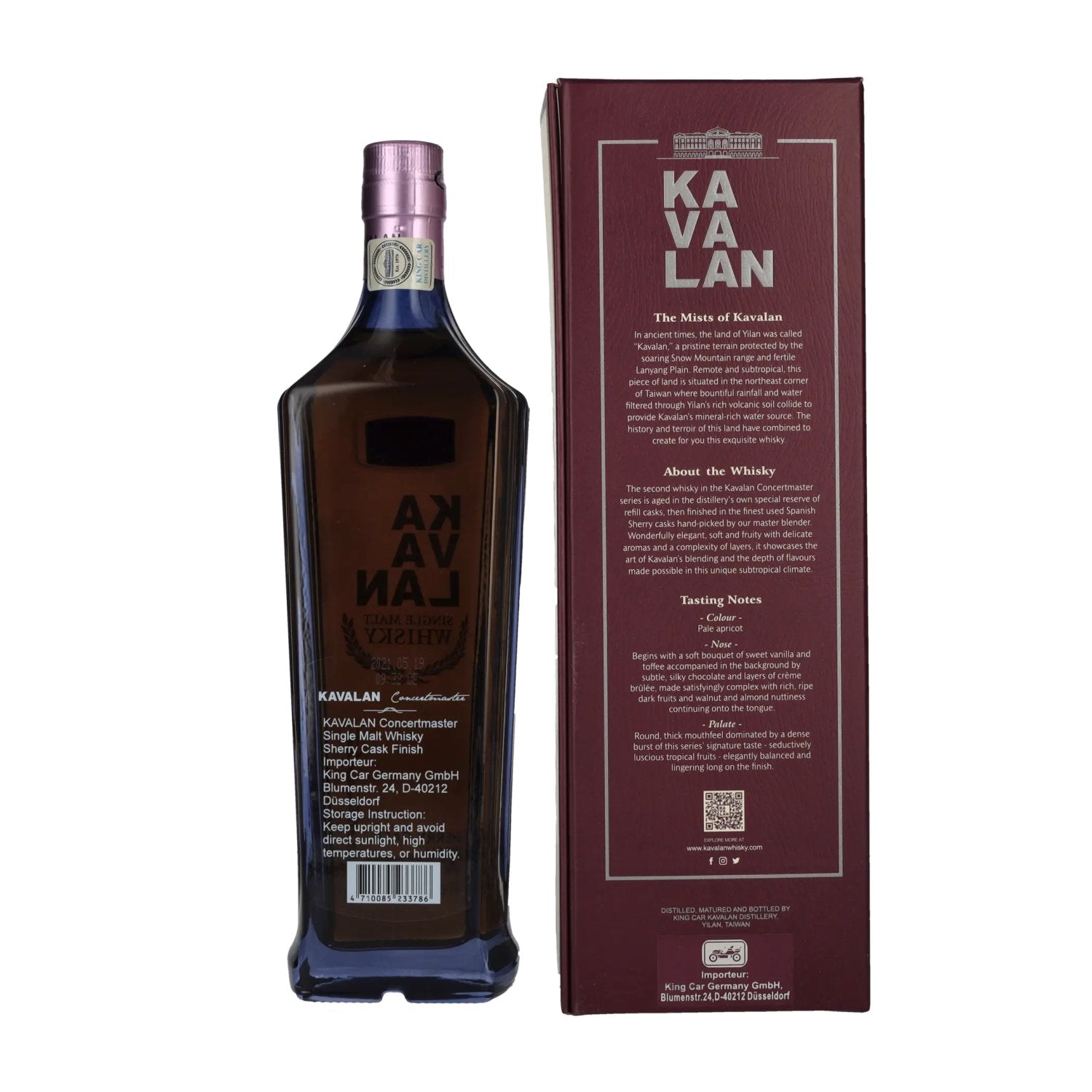 Kavalan CONCERTMASTER Sherry Cask Finish Single Malt Whisky 40% Vol. 0,7l in gift box