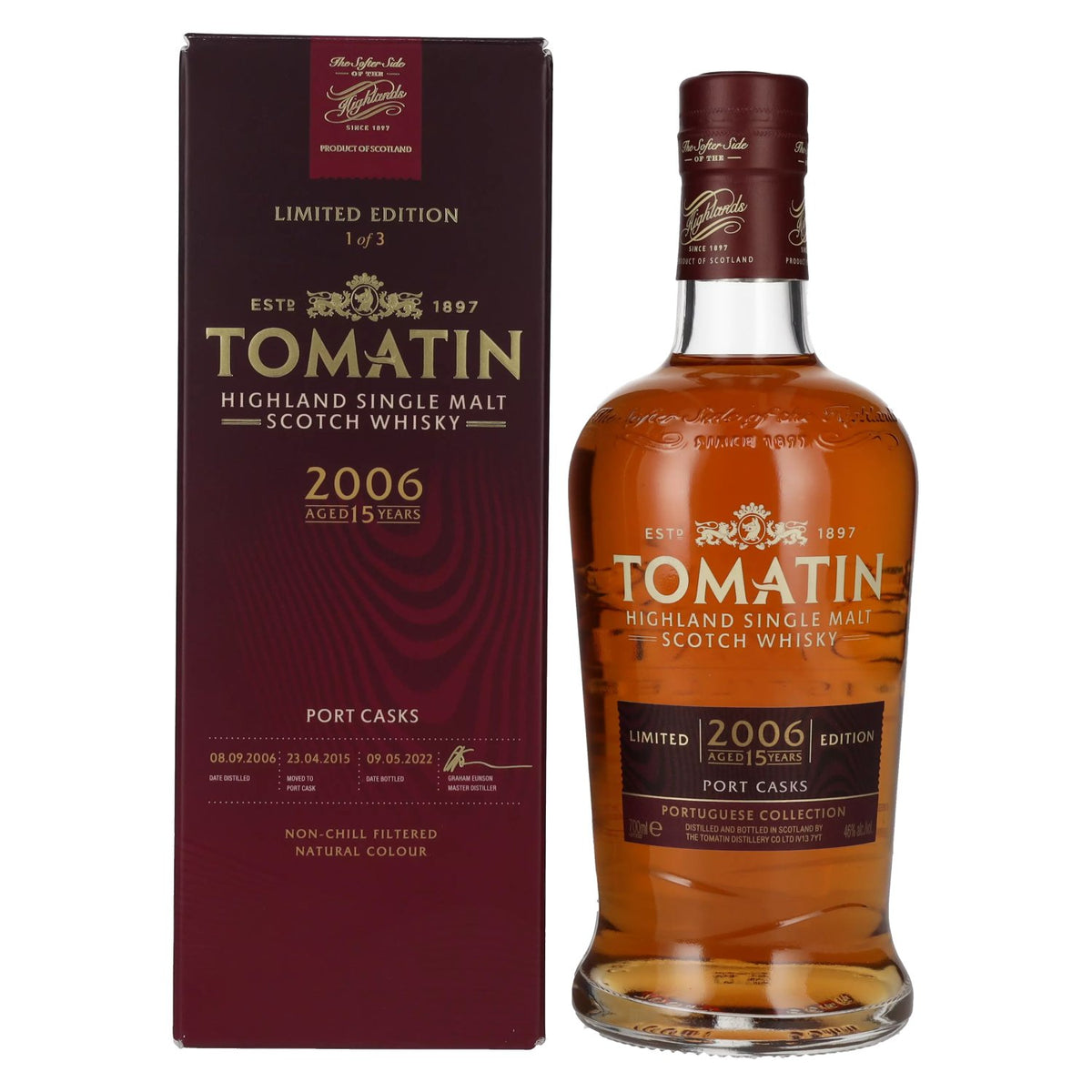 Tomatin 15 Years Old Portuguese Collection PORT CASKS 2006 46% Vol. 0,7l en boîte cadeau