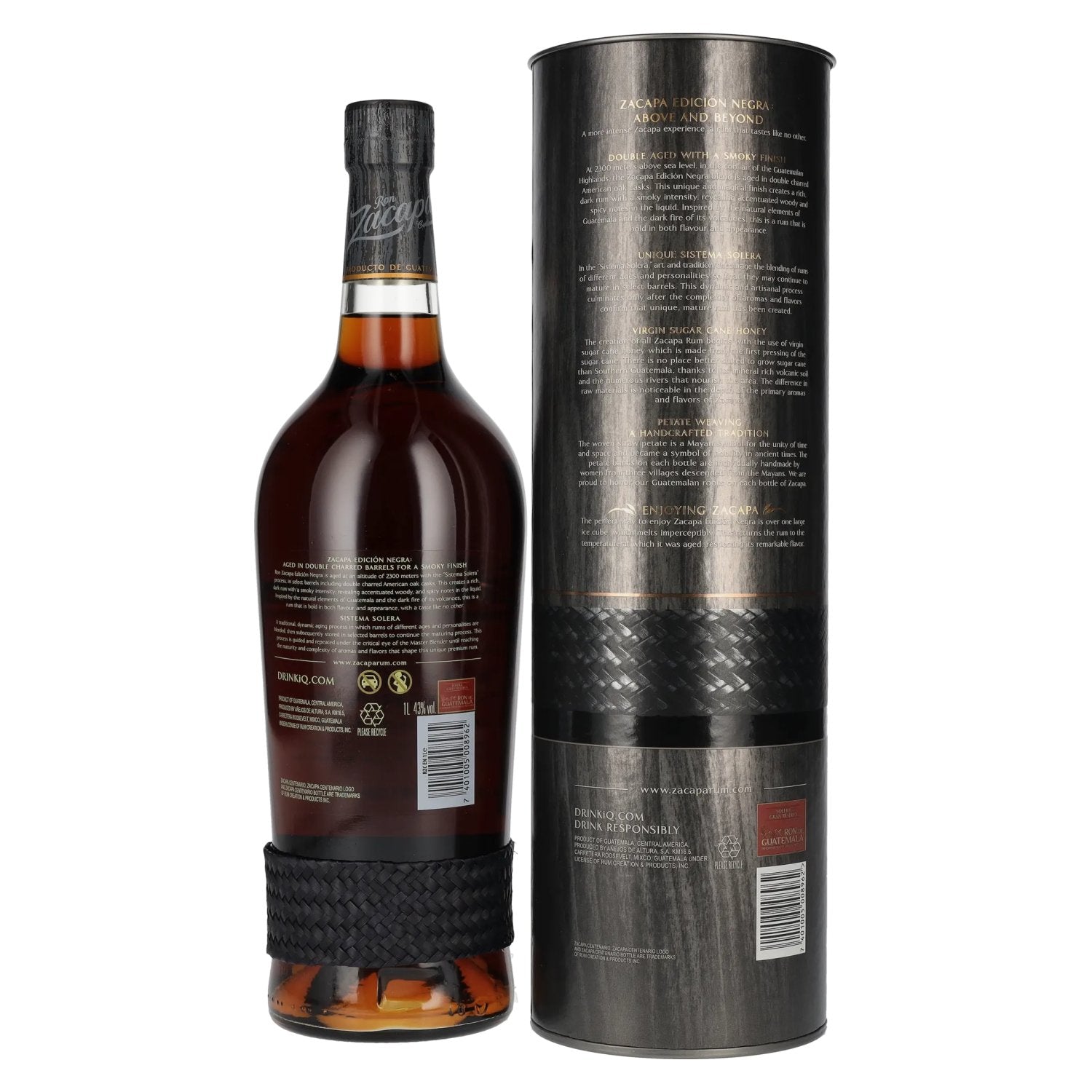 Ron Zacapa Centenario EDICIÓN NEGRA Sistema Solera Gran Reserva 43% Vol. 1l in gift box