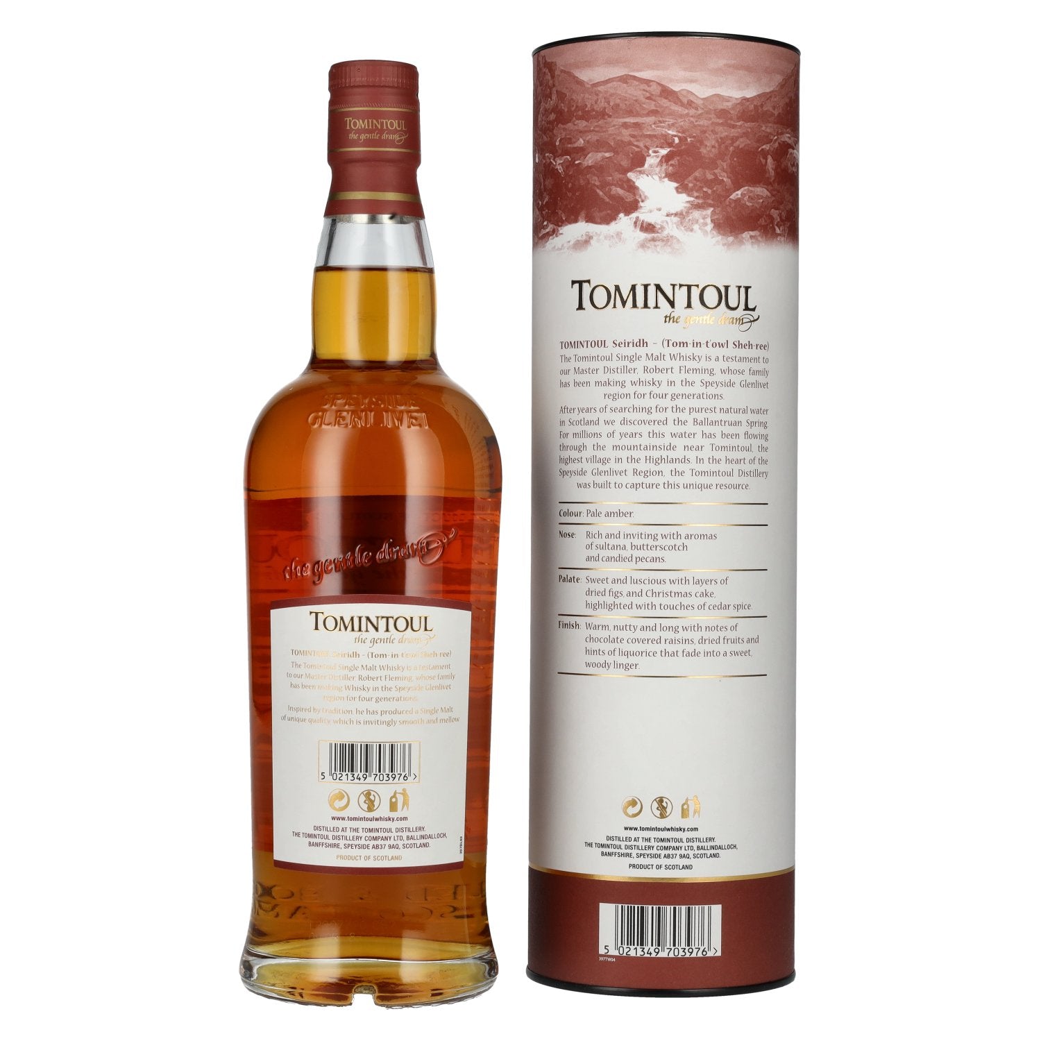 Tomintoul SEIRIDH Speyside Glenlivet OLOROSO SHERRY CASK Limited Edition 40% Vol. 0,7l en boîte cadeau