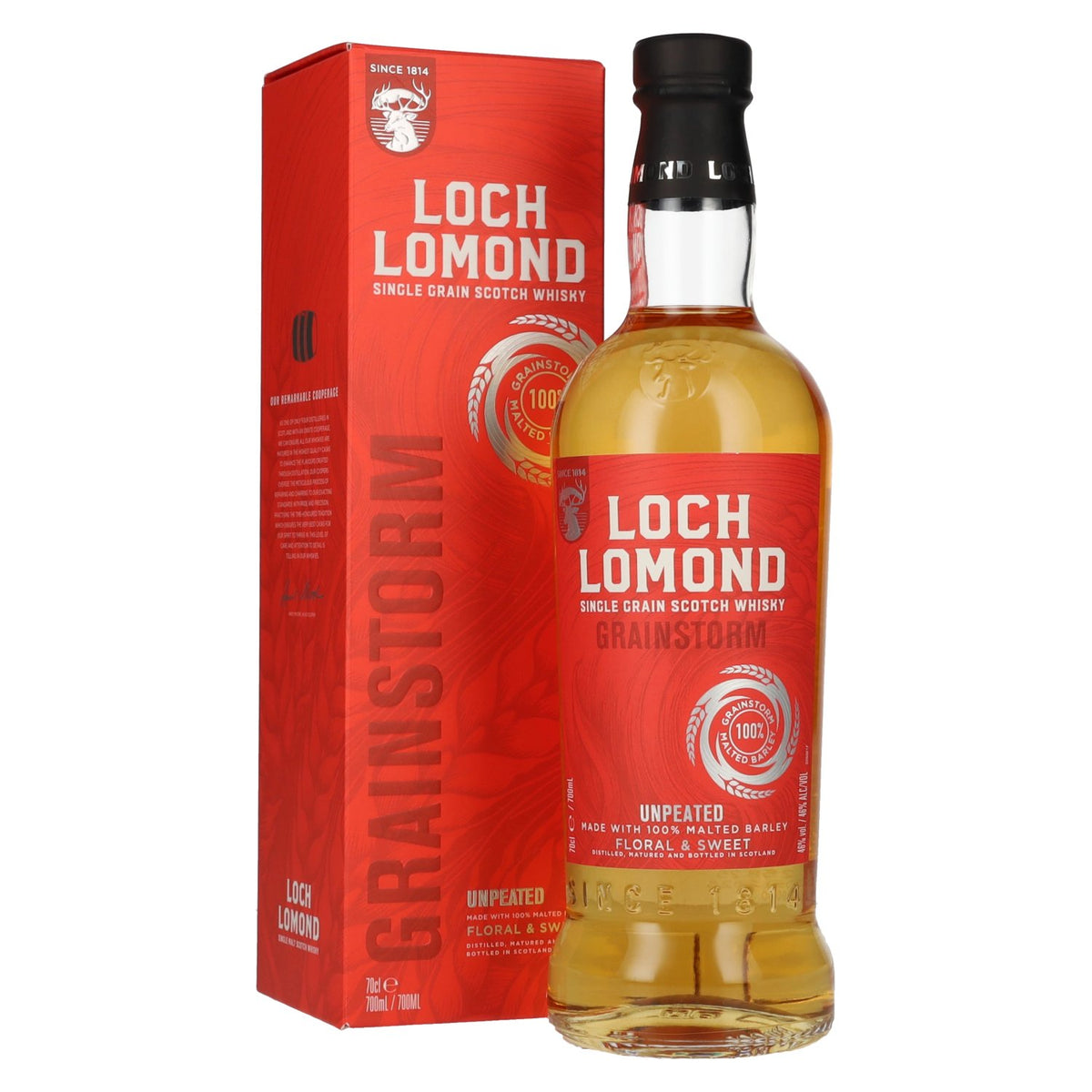 Loch Lomond SINGLE GRAIN Grainstorm Unpeated Scotch Whisky 46% Vol. 0,7l en coffret cadeau