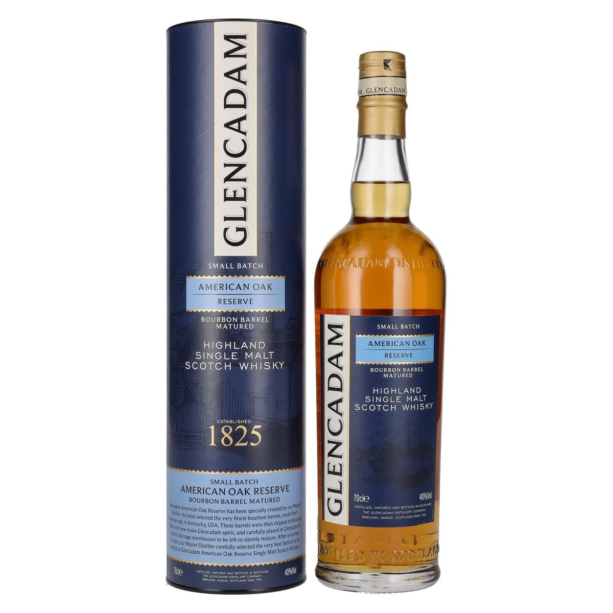 Glencadam Small Batch AMERICAN OAK Reserve Bourbon Barrel Matured 40% vol. 0,7l en boîte cadeau