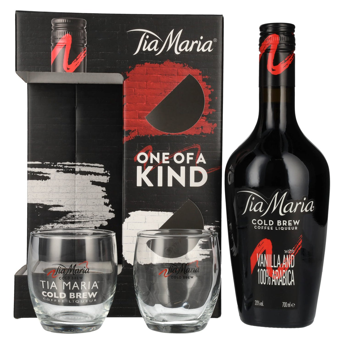 Tia Maria Cold Brew Coffee Liqueur 20% Vol. 0.7l in gift box with 2 glasses