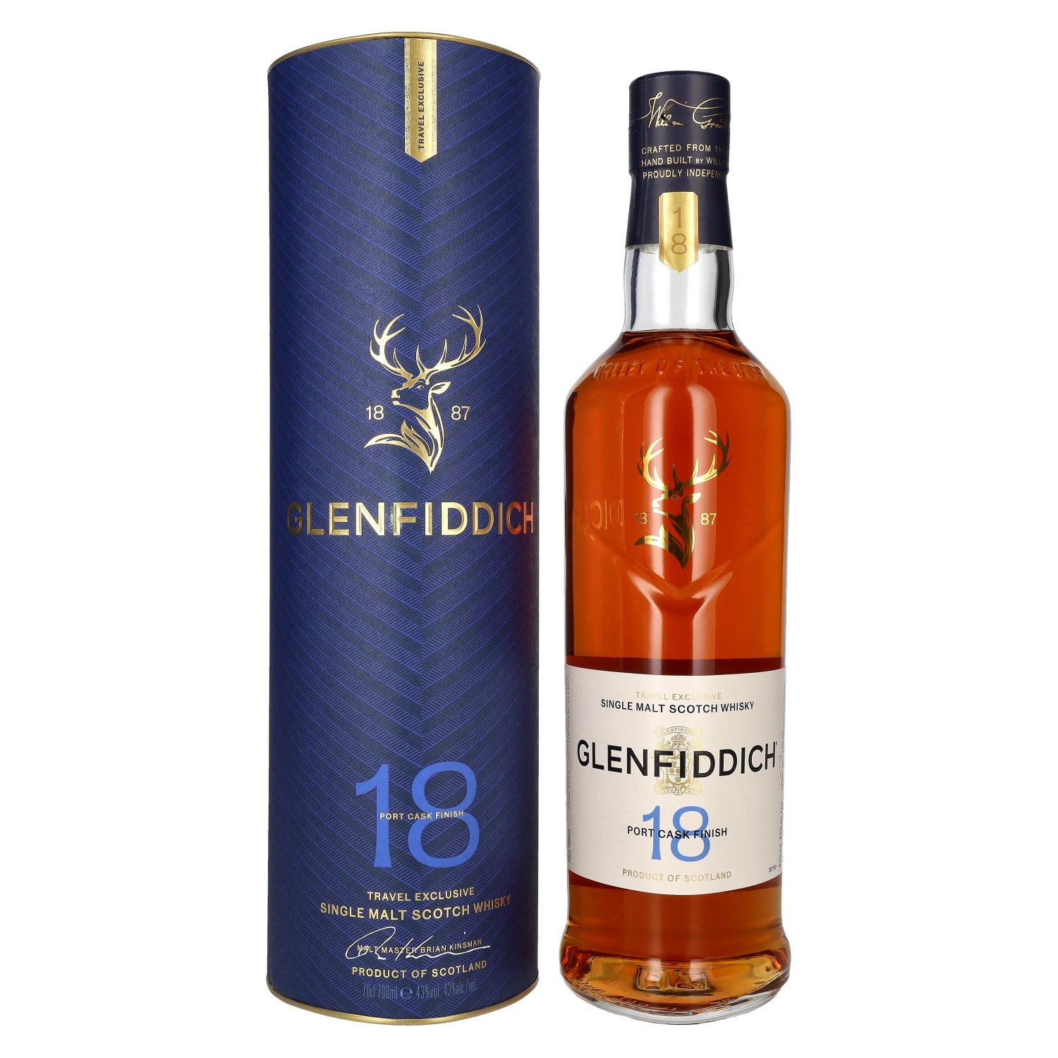 Glenfiddich 18 Years Old Port Cask Single Malt Travel Exclusive 43% Vol. 0,7l in Geschenkbox
