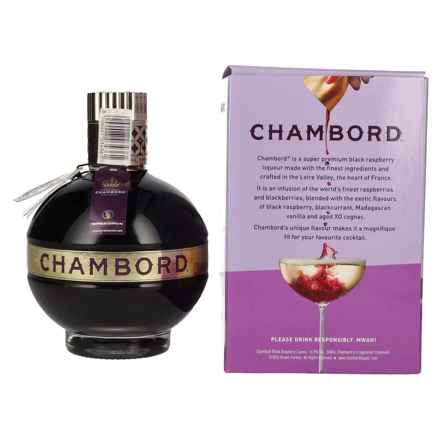 Chambord Black Raspberry Liqueur Royale de France 16,5% vol. 0,5l en coffret cadeau