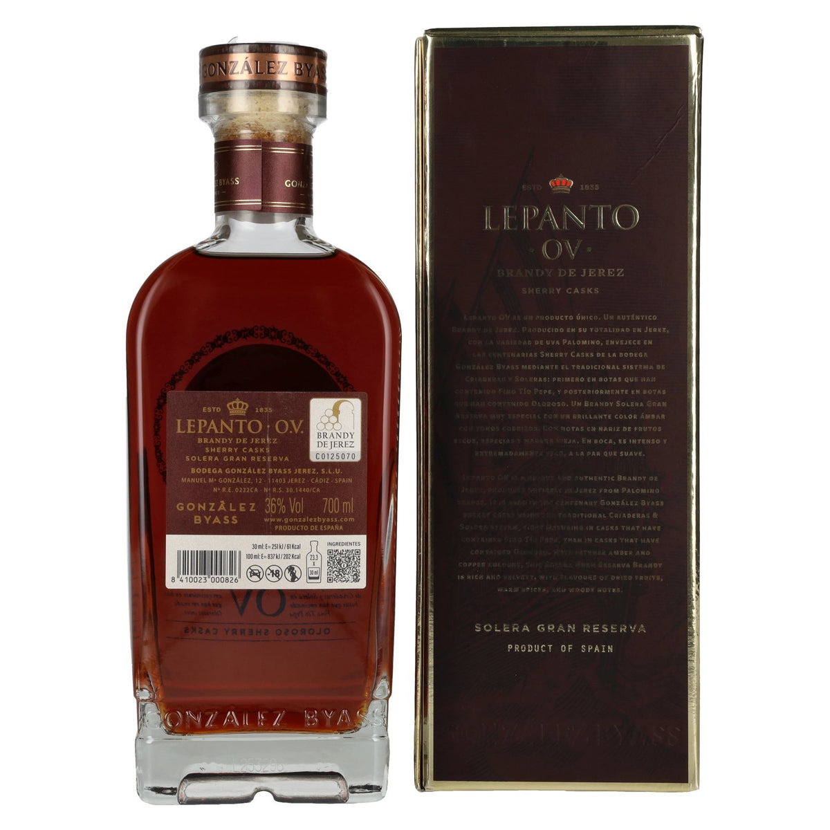 Lepanto O.V. Solera Gran Reserva Brandy de Jerez 36% Vol. 0,7l in gift box