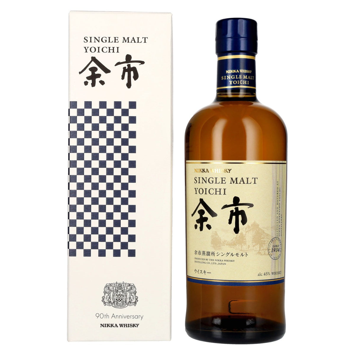 Nikka Yoichi Single Malt Whisky 90th Anniversary 45% ABV 0.7l in a gift box