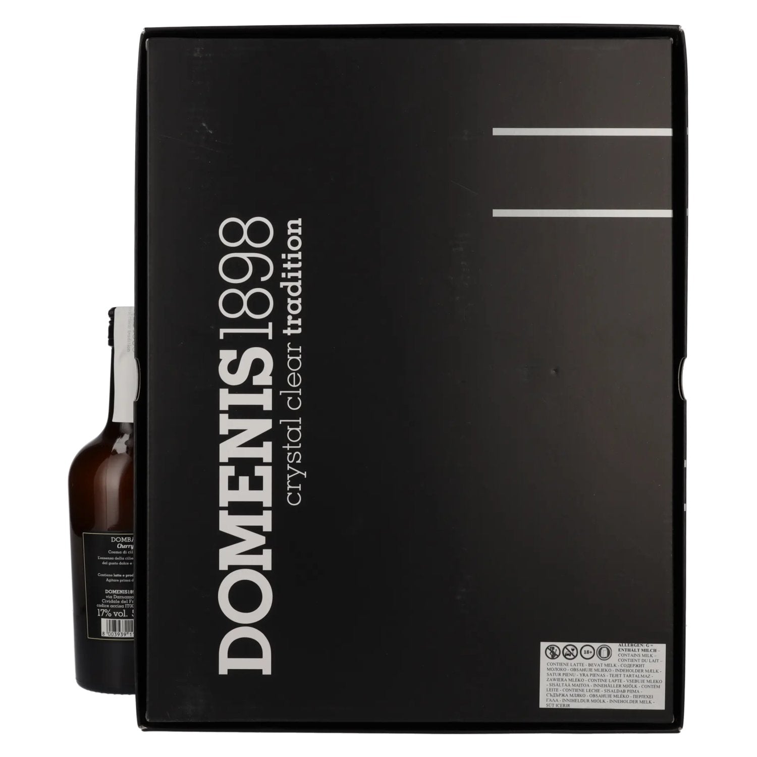 Domenis 1898 DOMBAY Cherry crema di ciliegie 17% vol. 0,5l en boîte cadeau avec 2 verres