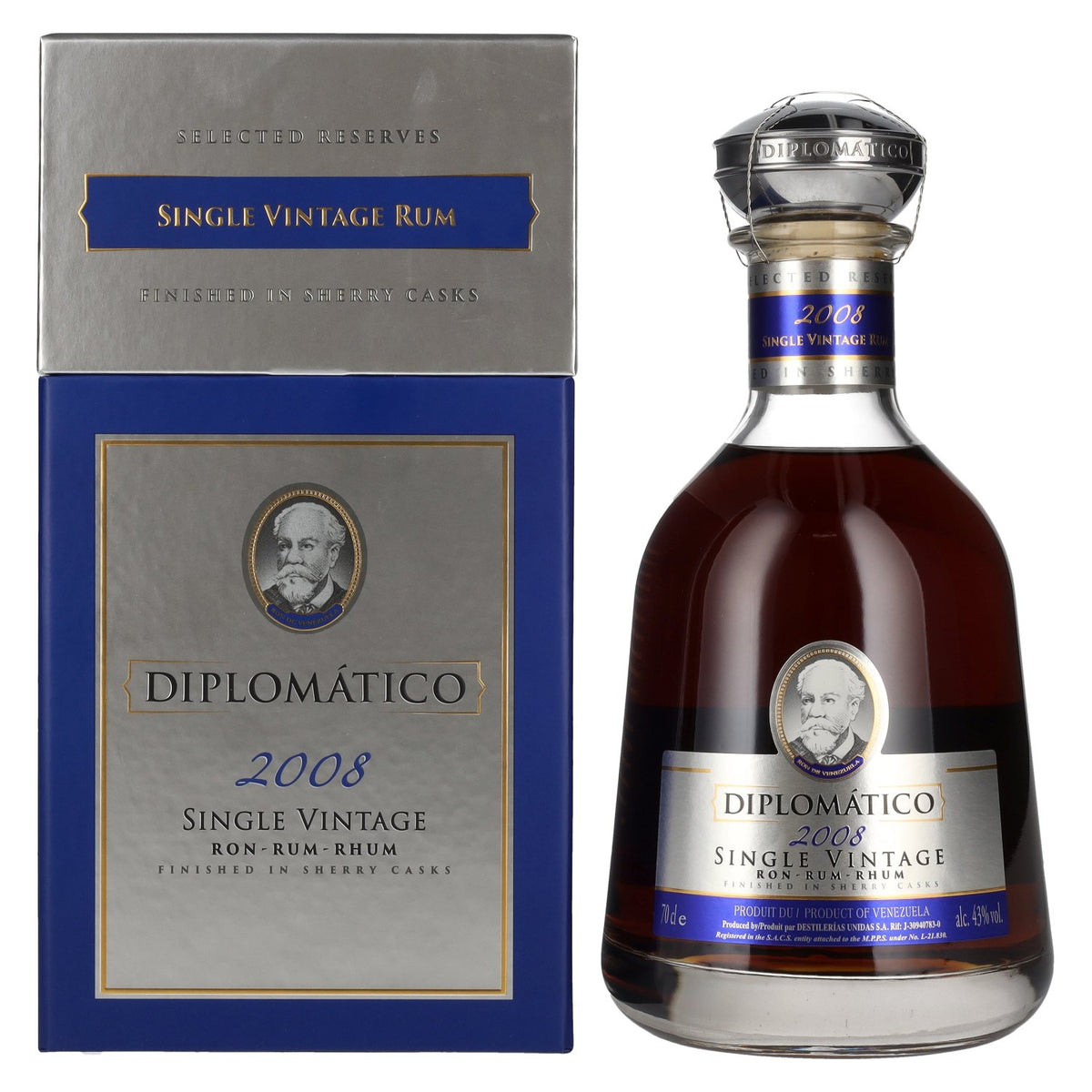 Diplomático Single Vintage Rum 2008 43% vol. 0,7l en boîte cadeau