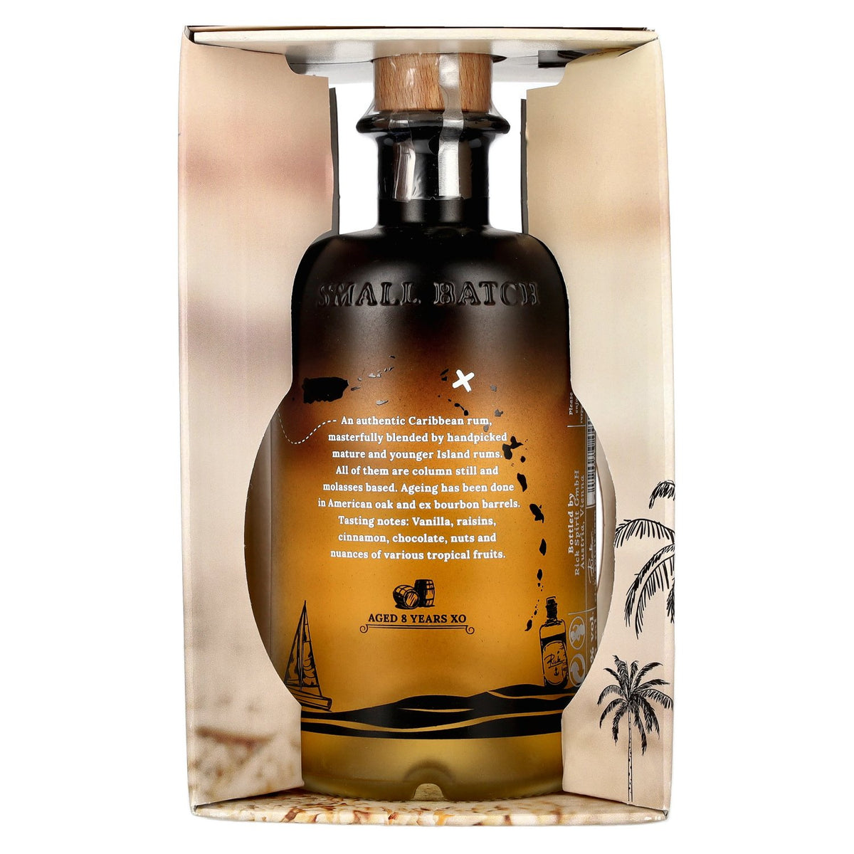 Rick Caribbean XO, rhum doux de 8 ans d'âge, 40 % vol., 0,5 l, dans un coffret cadeau