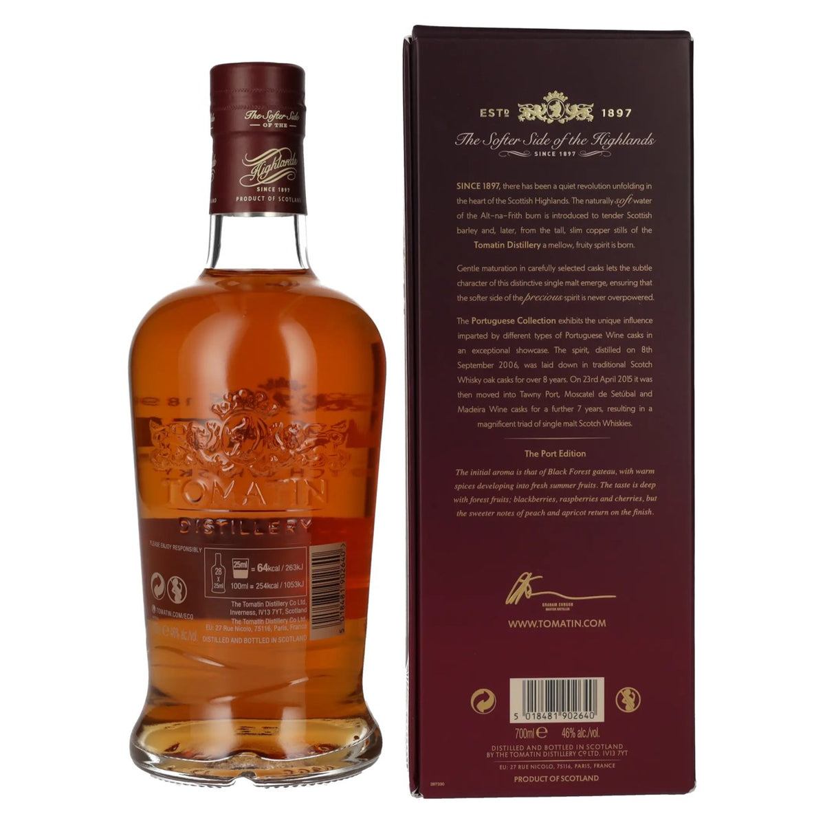 Tomatin 15 Years Old Portuguese Collection PORT CASKS 2006 46% Vol. 0,7l en boîte cadeau