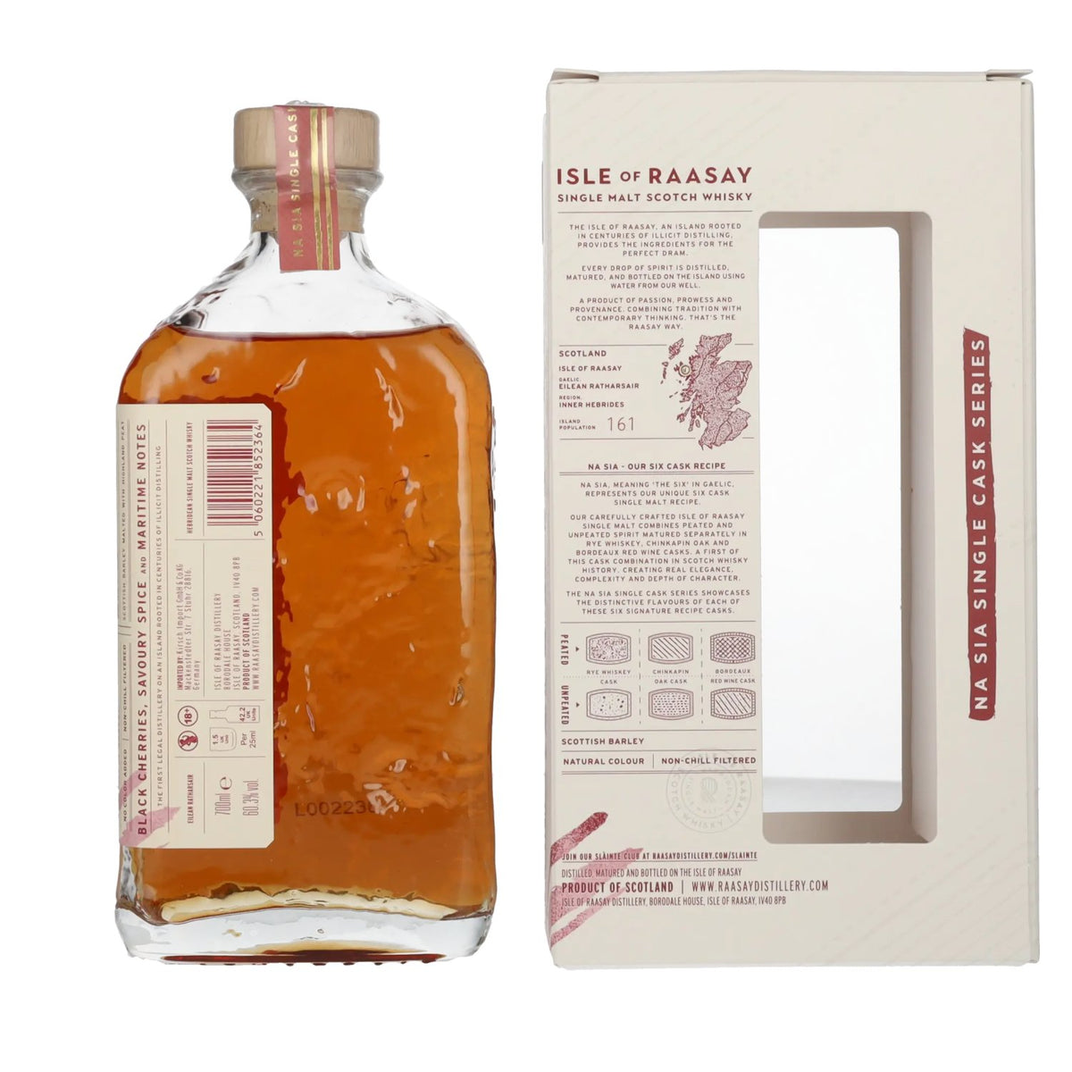 Isle of RAASAY 5 Years Old Bordeaux Red Wine Cask Single Malt 60,3% Vol. 0,7l in Geschenkbox