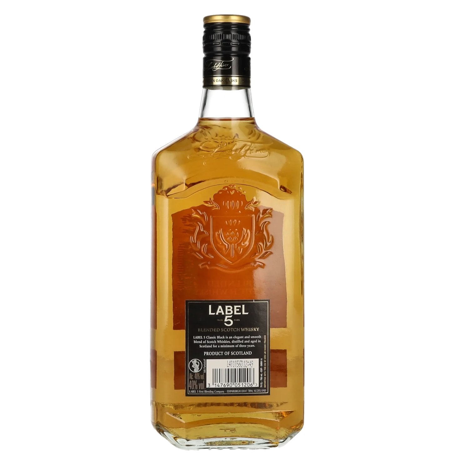 Label 5 Classic Black Blended Scotch Whisky 40% Vol. 0,7l