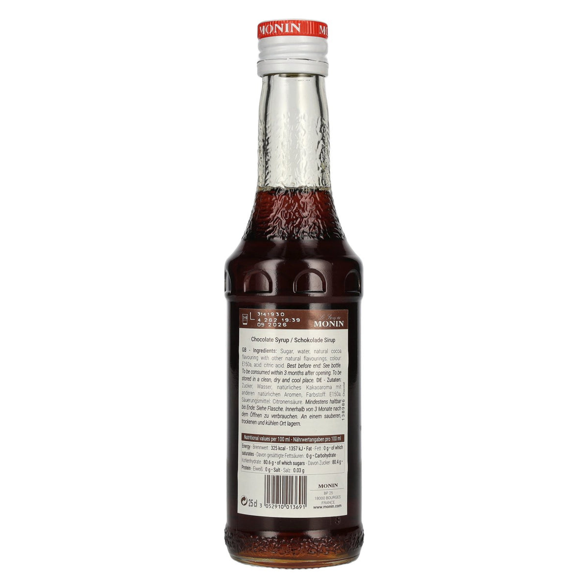 Sirop Monin CHOCOLAT 0,25 l, date limite de consommation : 30/09/2026