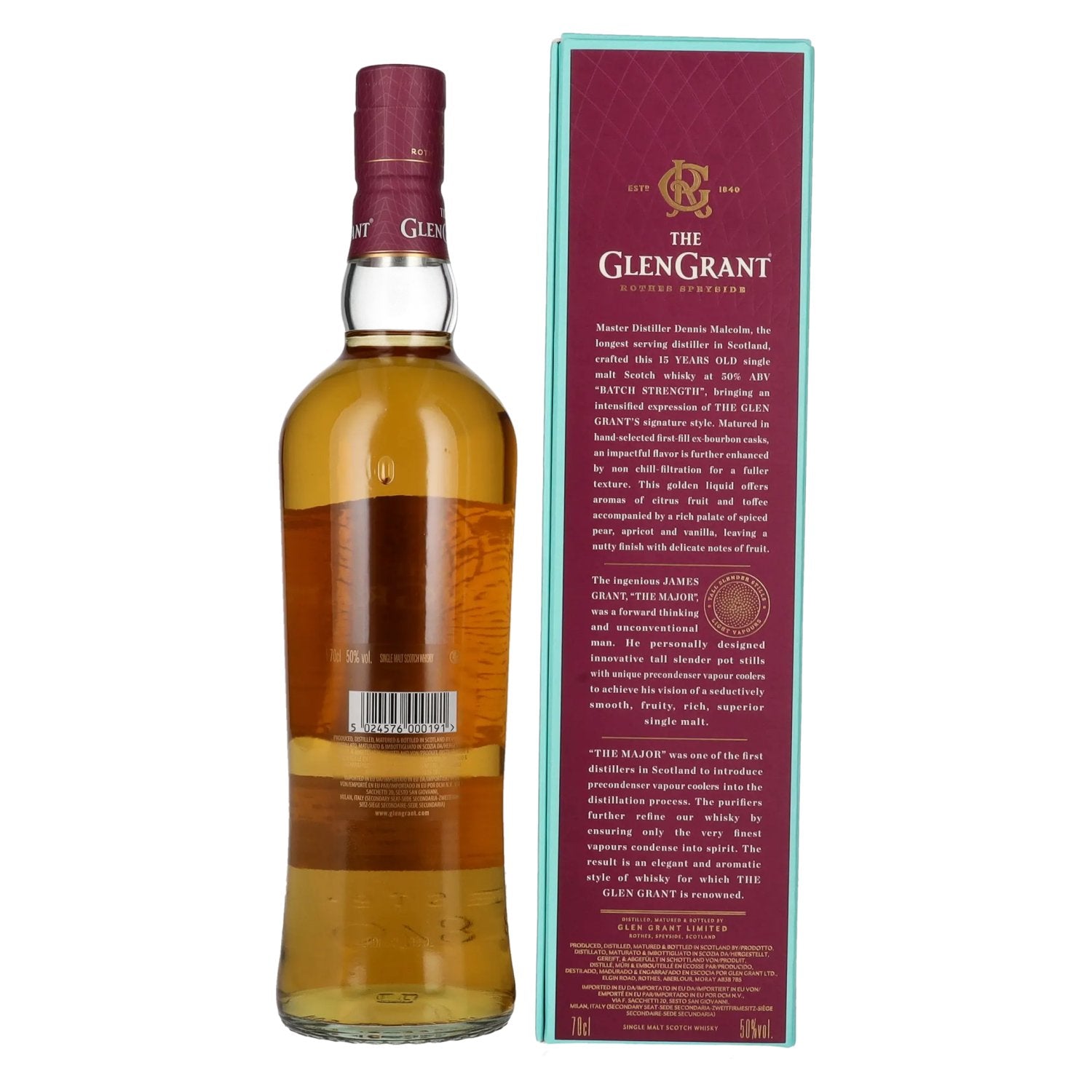 Glen Grant 15 Years Old BATCH STRENGTH Single Malt Whisky 50% Vol. 0,7l in gift box