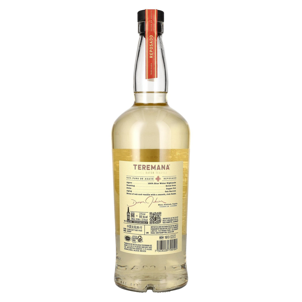 Teremana Tequila Reposado 100% Puro de Agave Small Batch 40% Vol. 1l