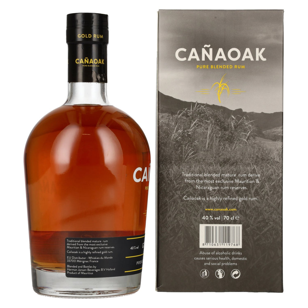 Cañaoak Pure Blended Gold Rum 40% Vol. 0,7l in gift box