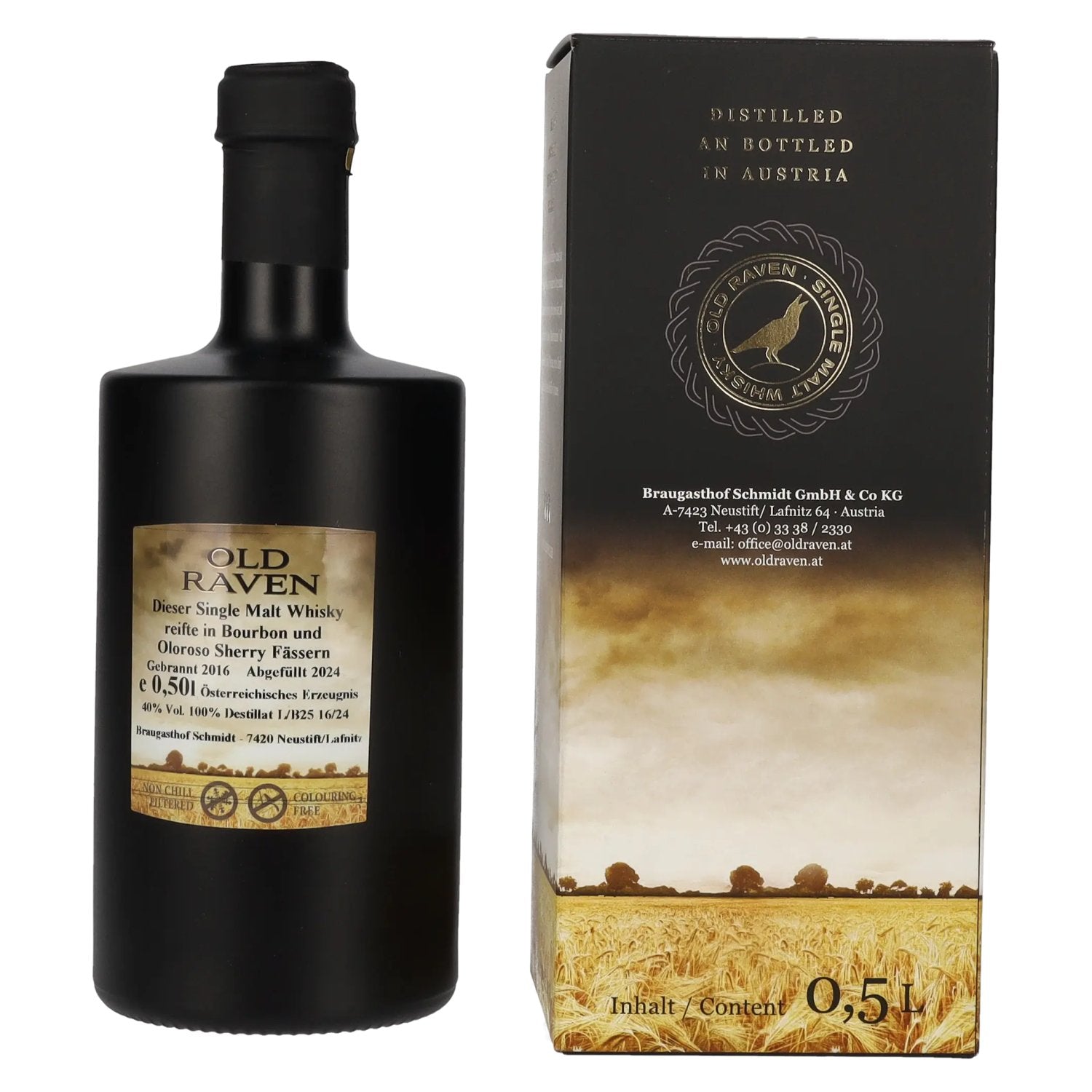 Old Raven Triple Distilled Single Malt Whisky 40% Vol. 0,5l in Geschenkbox
