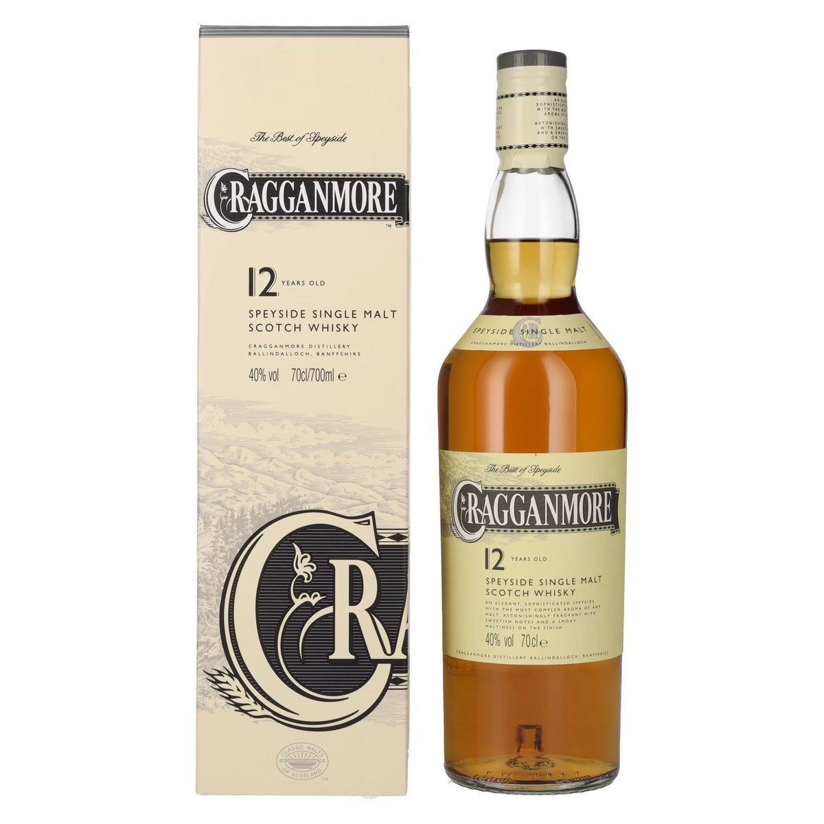 Cragganmore 12 Years Old Speyside Single Malt Whisky 40% Vol. 0,7l in gift box