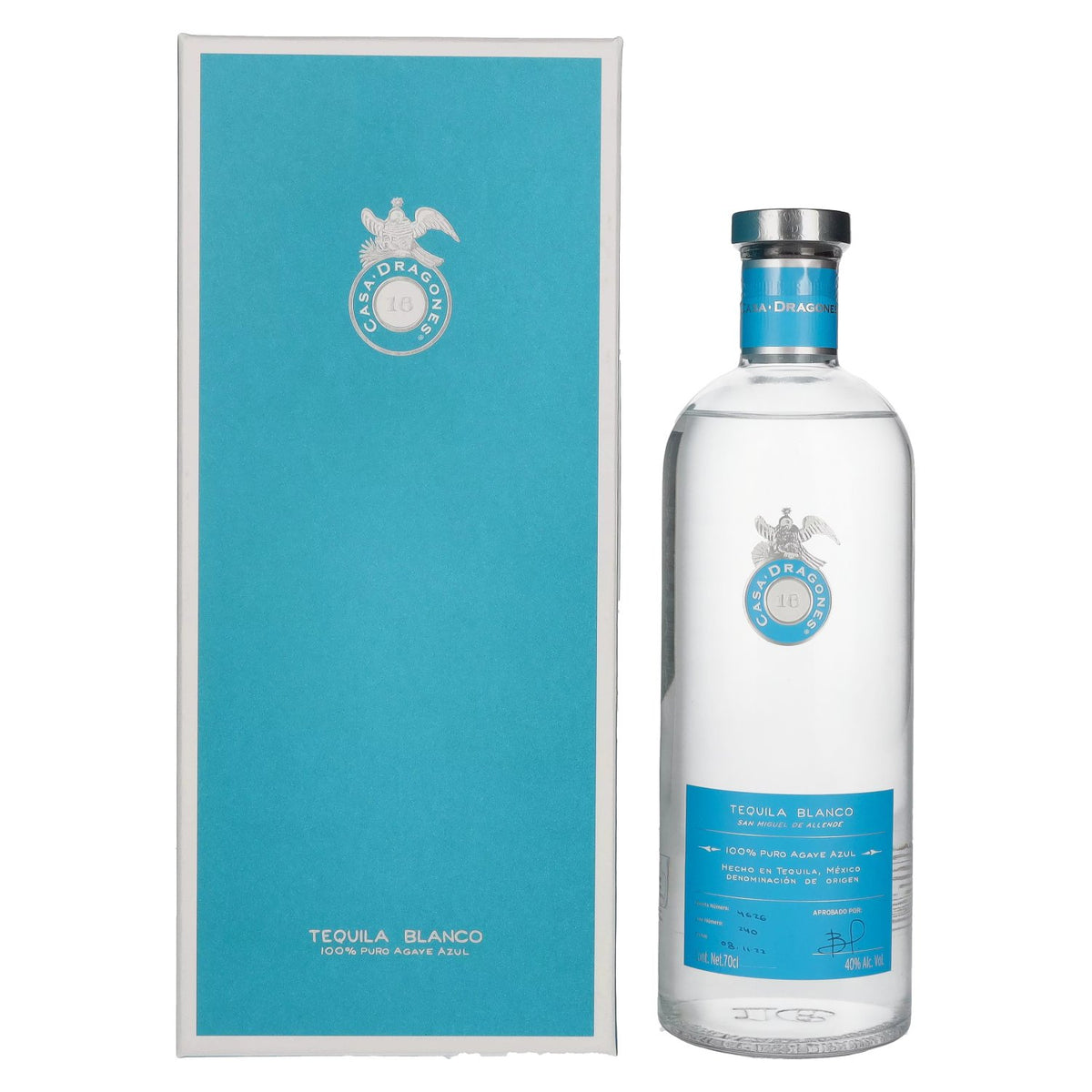 Casa Dragones Tequila BLANCO 100% Puro Agave Azul 40% Vol. 0,7l in gift box