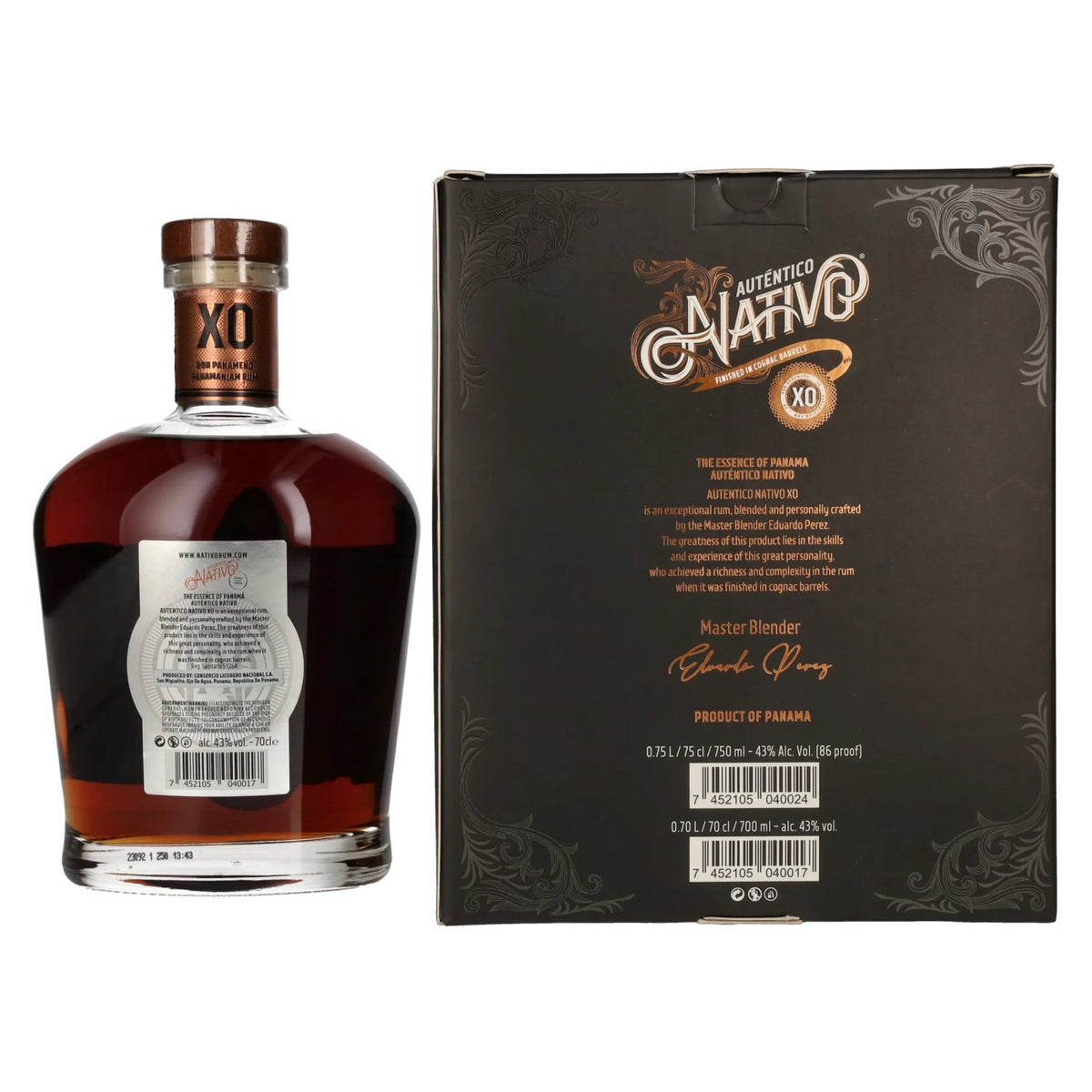 Auténtico Nativo XO Cognac Barrels Finish 43% Vol. 0,7l in gift box