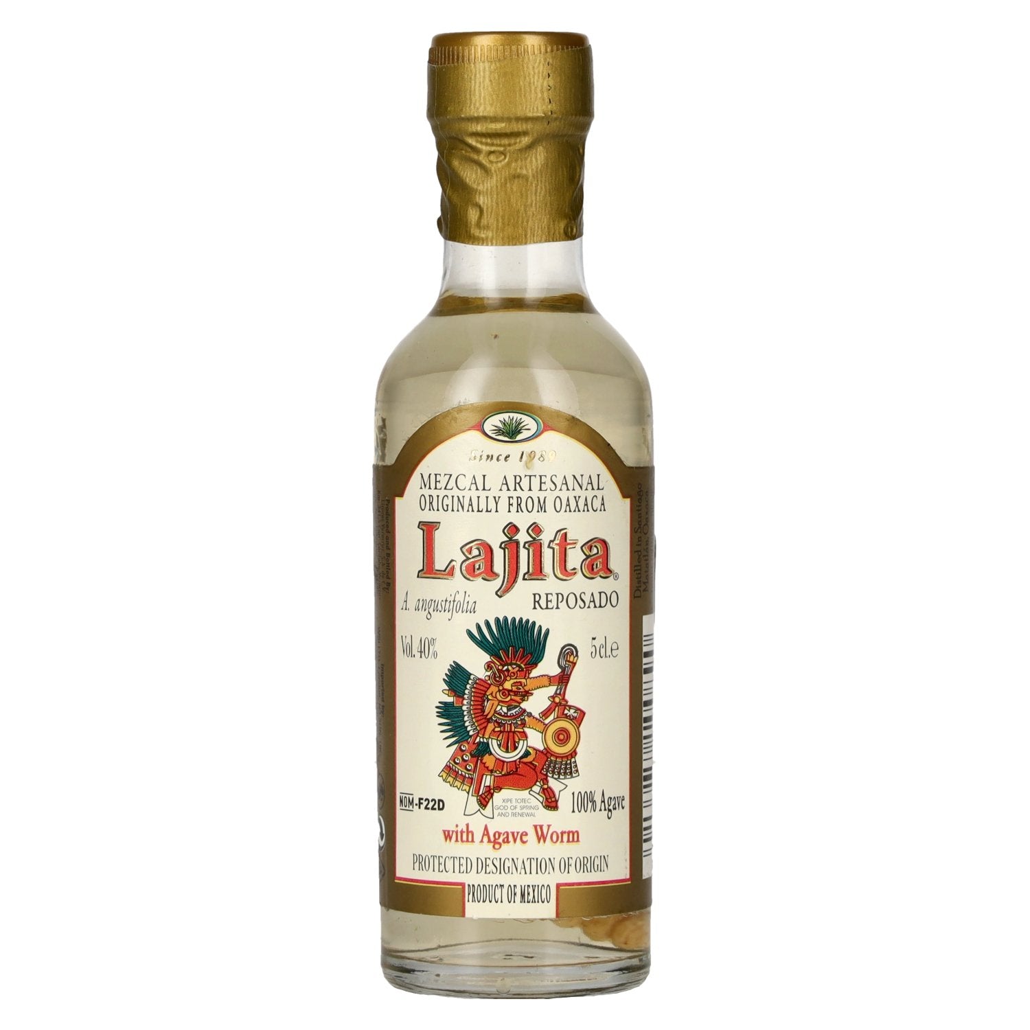 Lajita Mezcal Oaxaqueño avec ver d'agave 40% vol. 0,05l