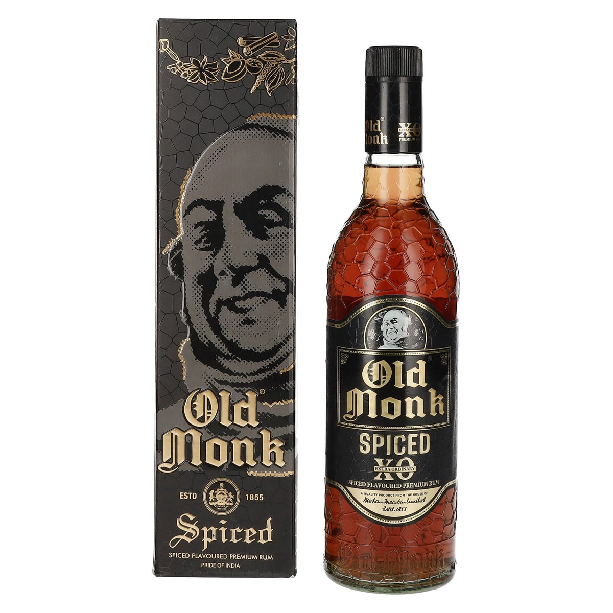 Old Monk XO Spiced Flavoured Premium Rum 40% Vol. 0,7l en boîte cadeau