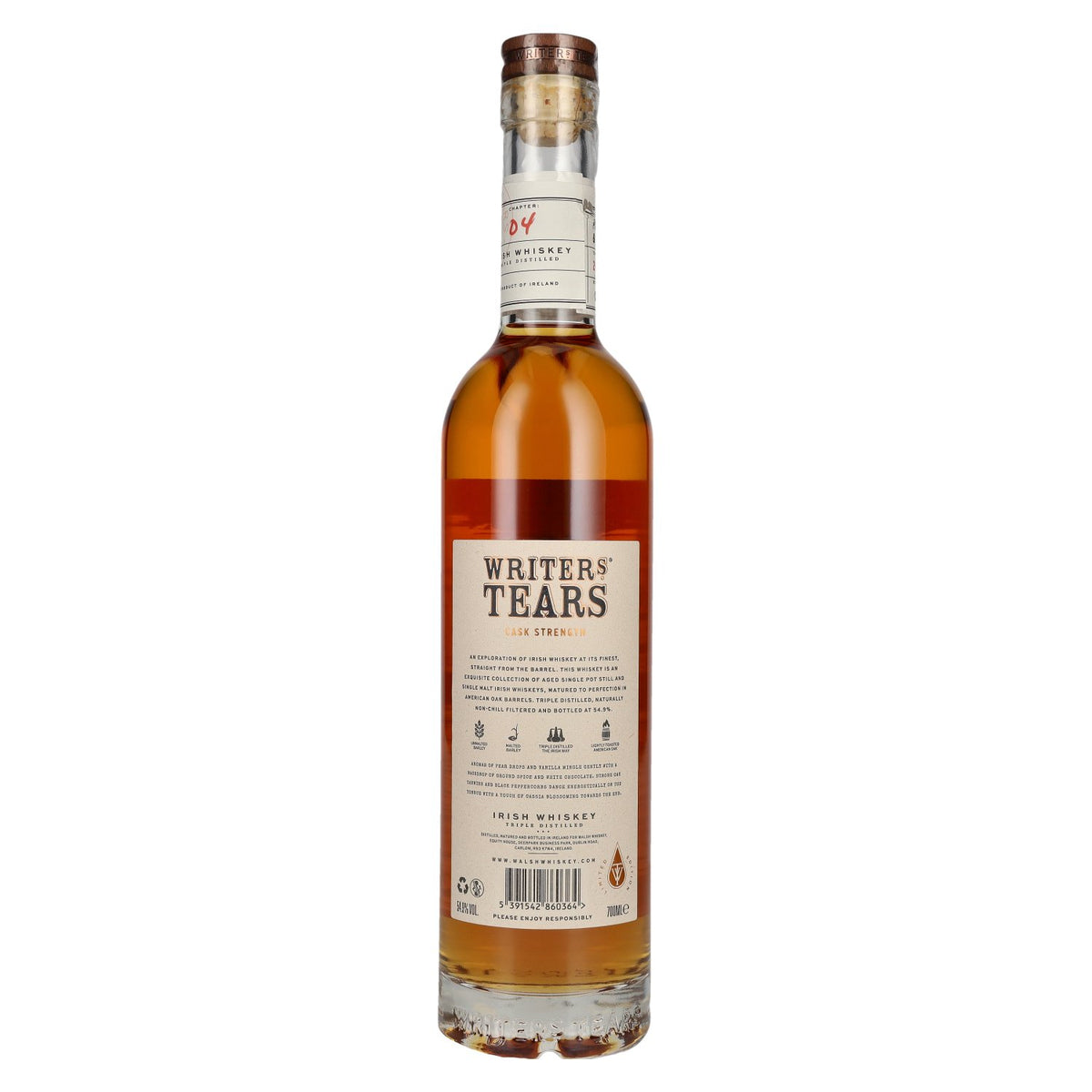 Writer's Tears CASK STRENGTH Irish Whiskey Édition exclusive 2025 54,9 % vol. 0,7 l dans un coffret cadeau