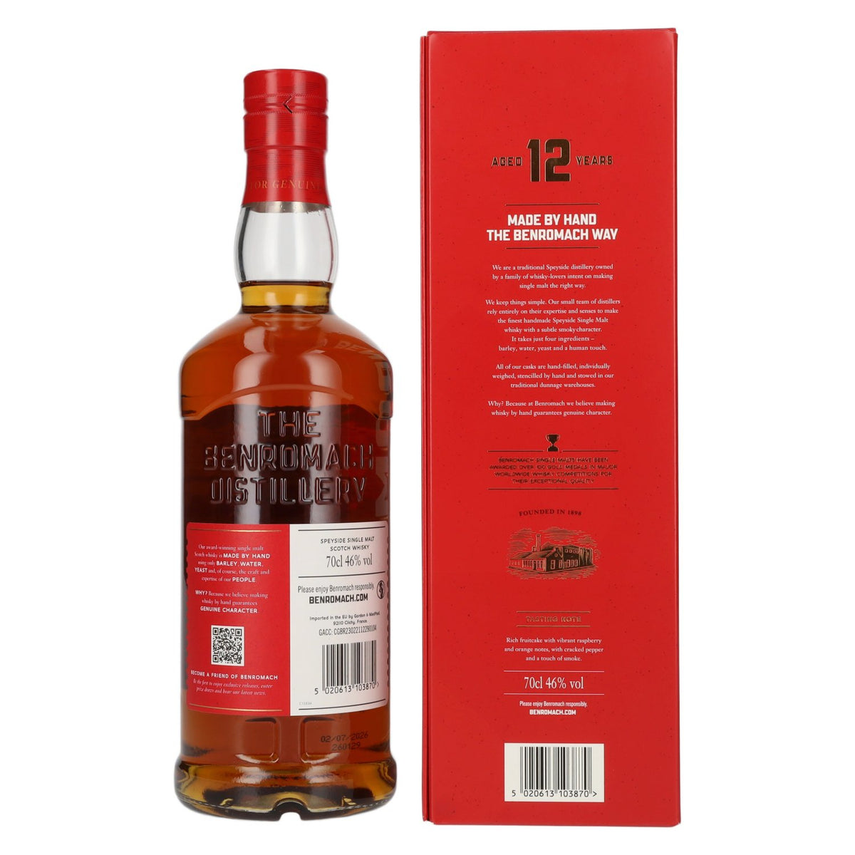 Benromach 12 Years Old Exclusively SHERRY CASK Matured Speyside Single Malt 46% Vol. 0,7l in Geschenkbox