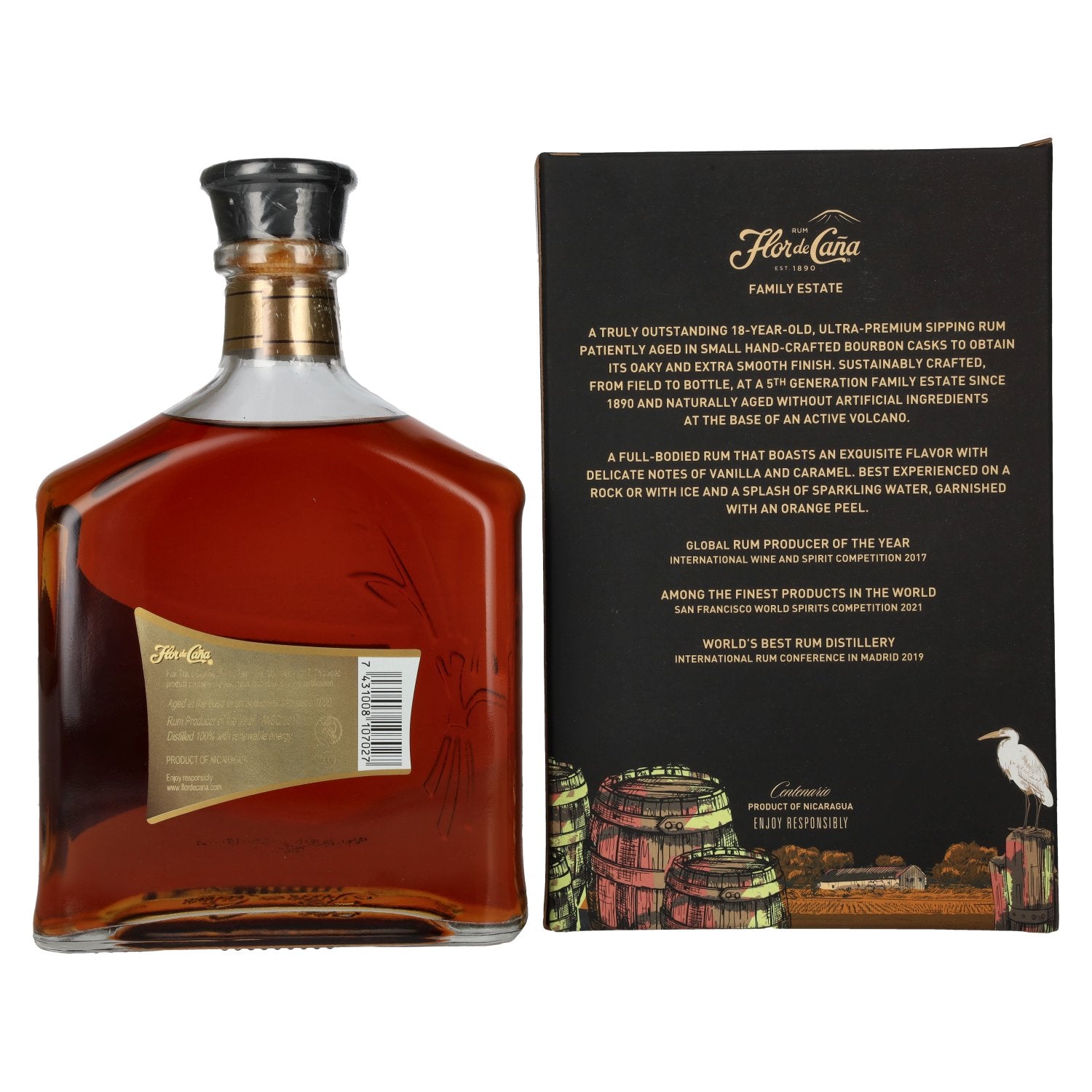 Flor de Caña Centenario 18 Years Old 40% Vol. 0,7l en boîte cadeau