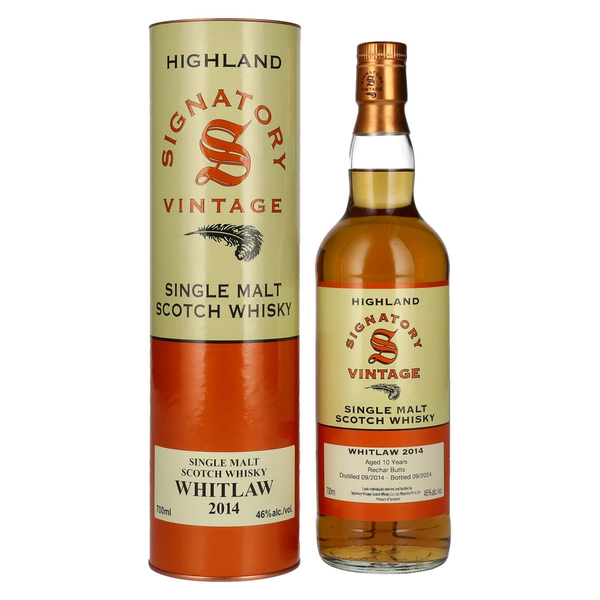 Signatory Vintage WHITLAW 10 Years Old Single Malt Scotch Whisky 2014 46% Vol. 0,7l in gift box