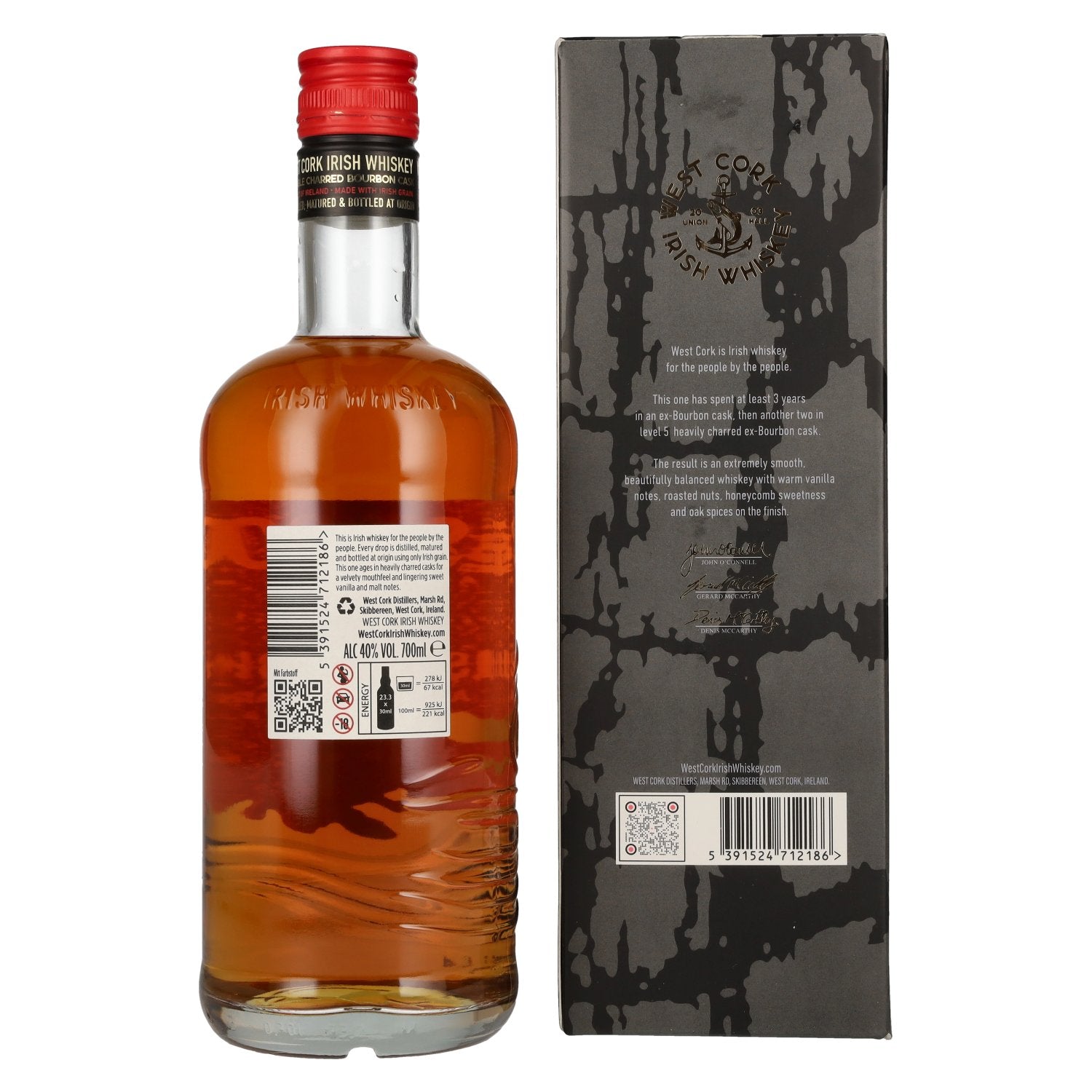 West Cork 5 Years Old Irish Whiskey BLACK CASK Finish 40% Vol. 0,7l in gift box
