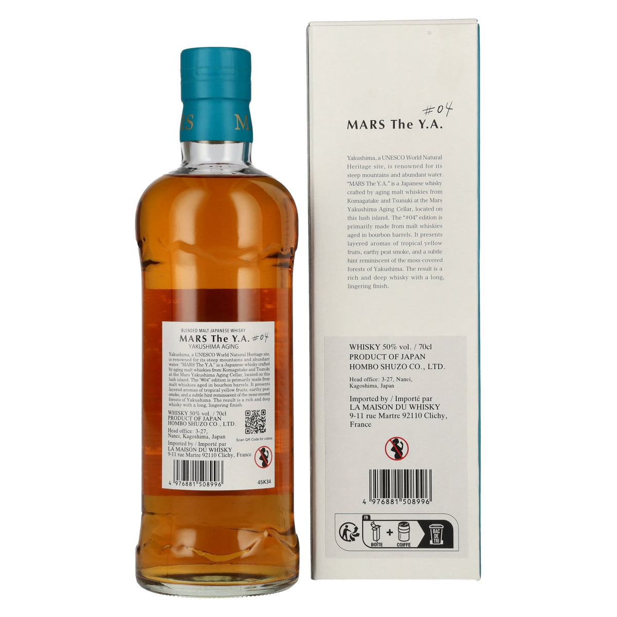 Mars The Y.A. Blended Malt Japanese Whisky # 04 50% Vol. 0,7l en boîte cadeau