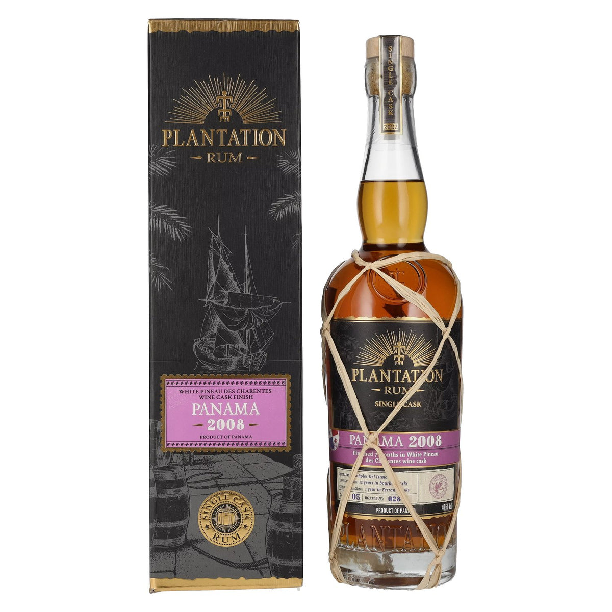 Plantation Rum PANAMA Single Cask White Pineau des Charentes Finish 2008 46,5% vol. 0,7l en coffret cadeau