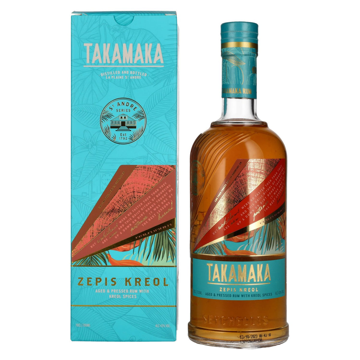 Takamaka ZEPIS KREOL Rum 43% Vol. 0,7l in gift box