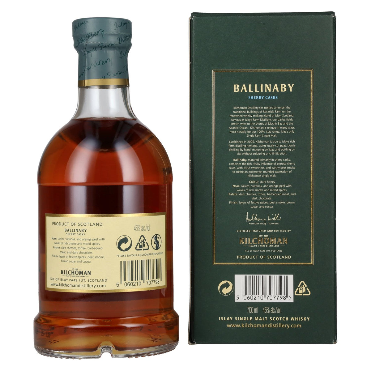Kilchoman BALLINABY Islay Single Malt Scotch Whisky 46% Vol. 0,7l in Geschenkbox