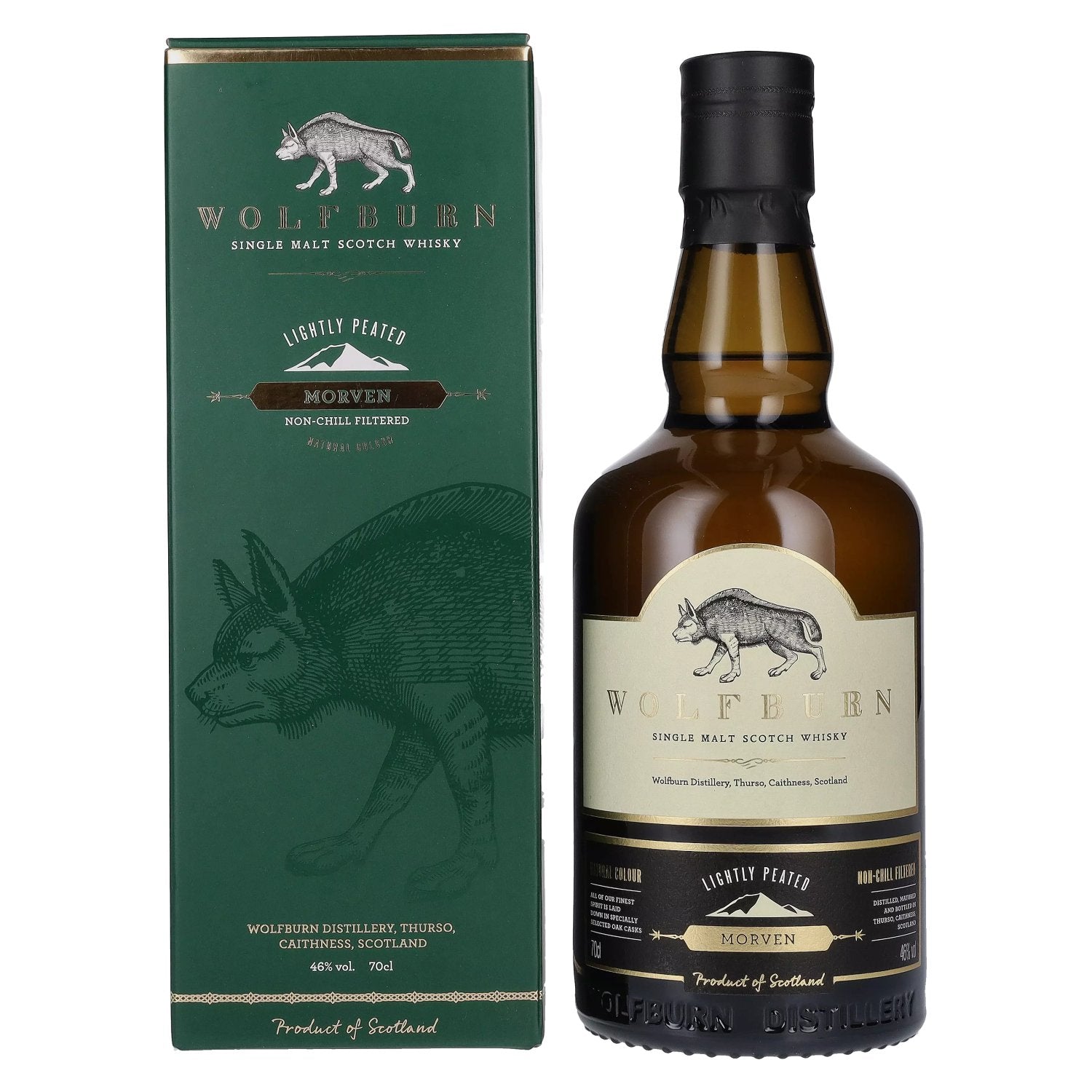 Wolfburn MORVEN Lightly Peated Single Malt 46% Vol. 0,7l en boîte cadeau