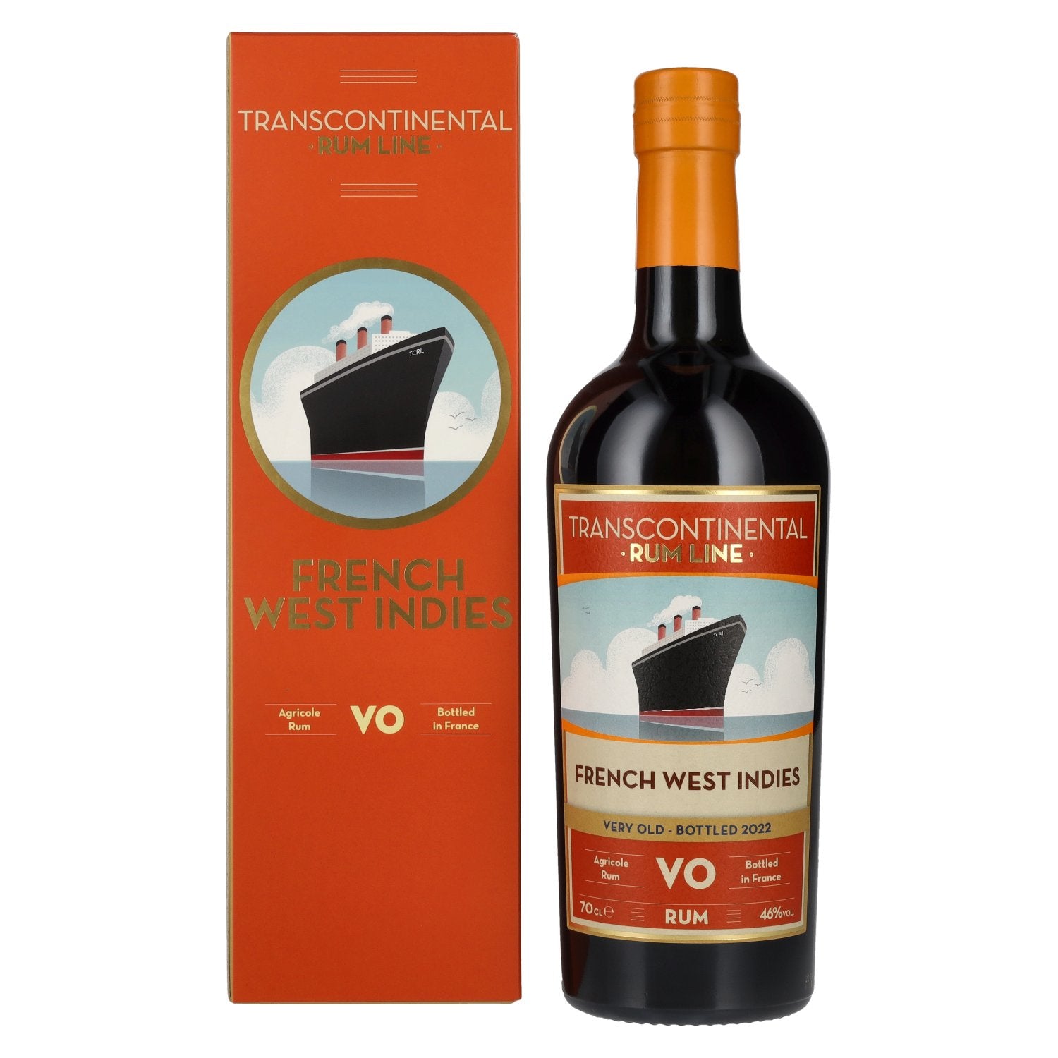 Transcontinental Rum Line FRENCH WEST INDIES VO Rum 2022 46% Vol. 0,7l in gift box